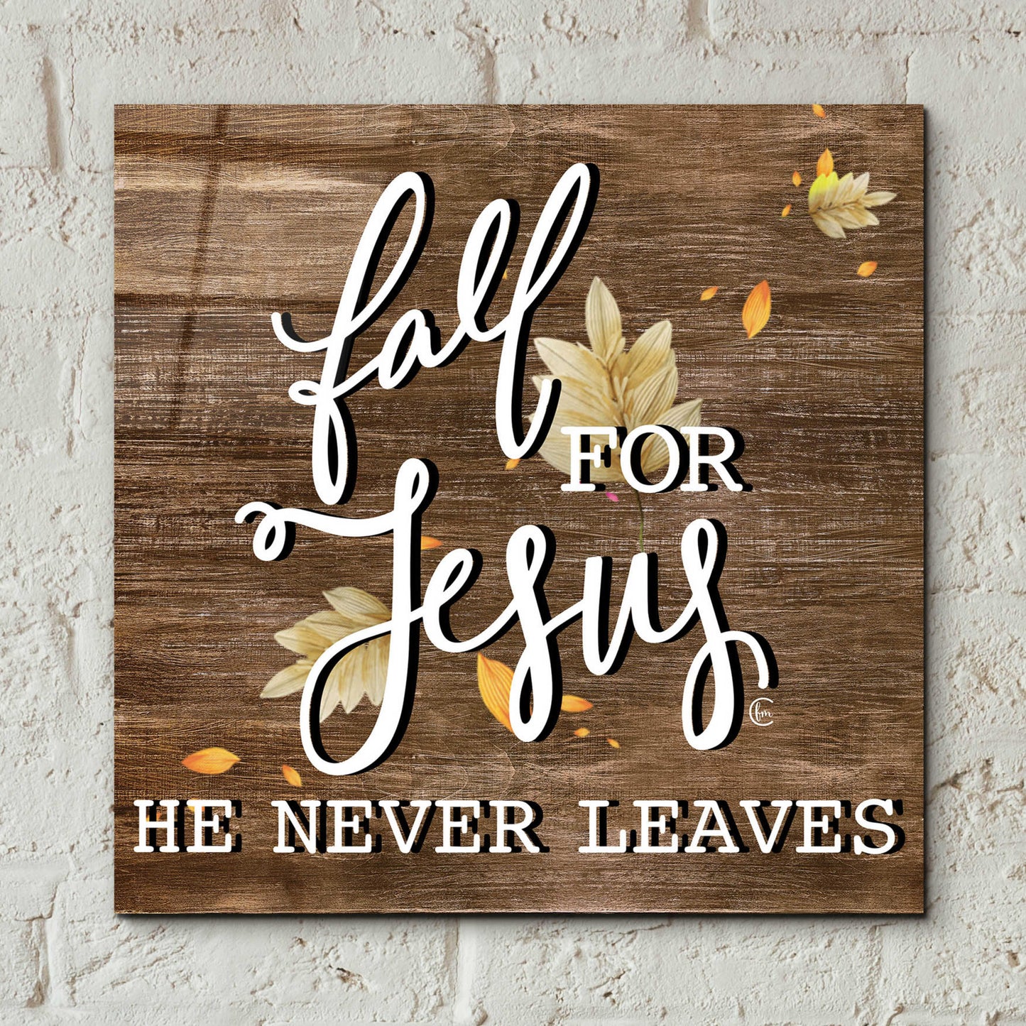 Epic Art 'Fall For Jesus' by Fearfully Made Creations, Acrylic Glass Wall Art,12x12