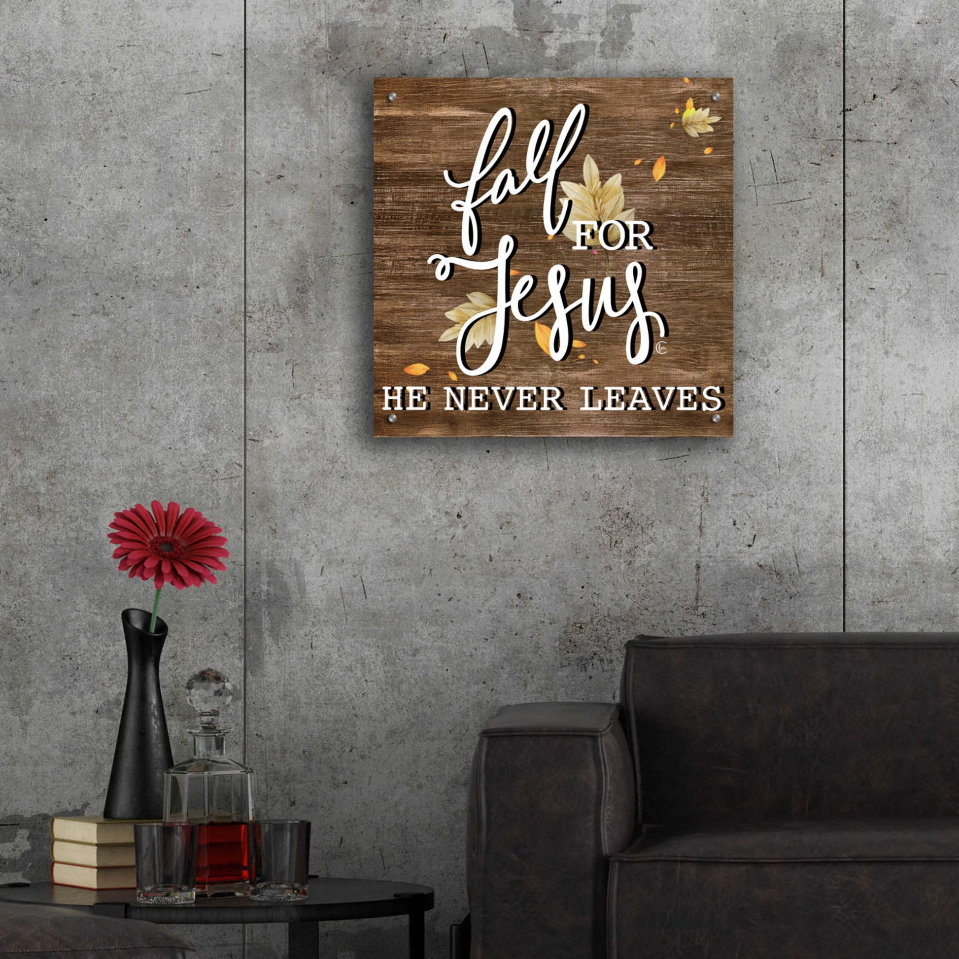 Epic Art 'Fall For Jesus' by Fearfully Made Creations, Acrylic Glass Wall Art,24x24