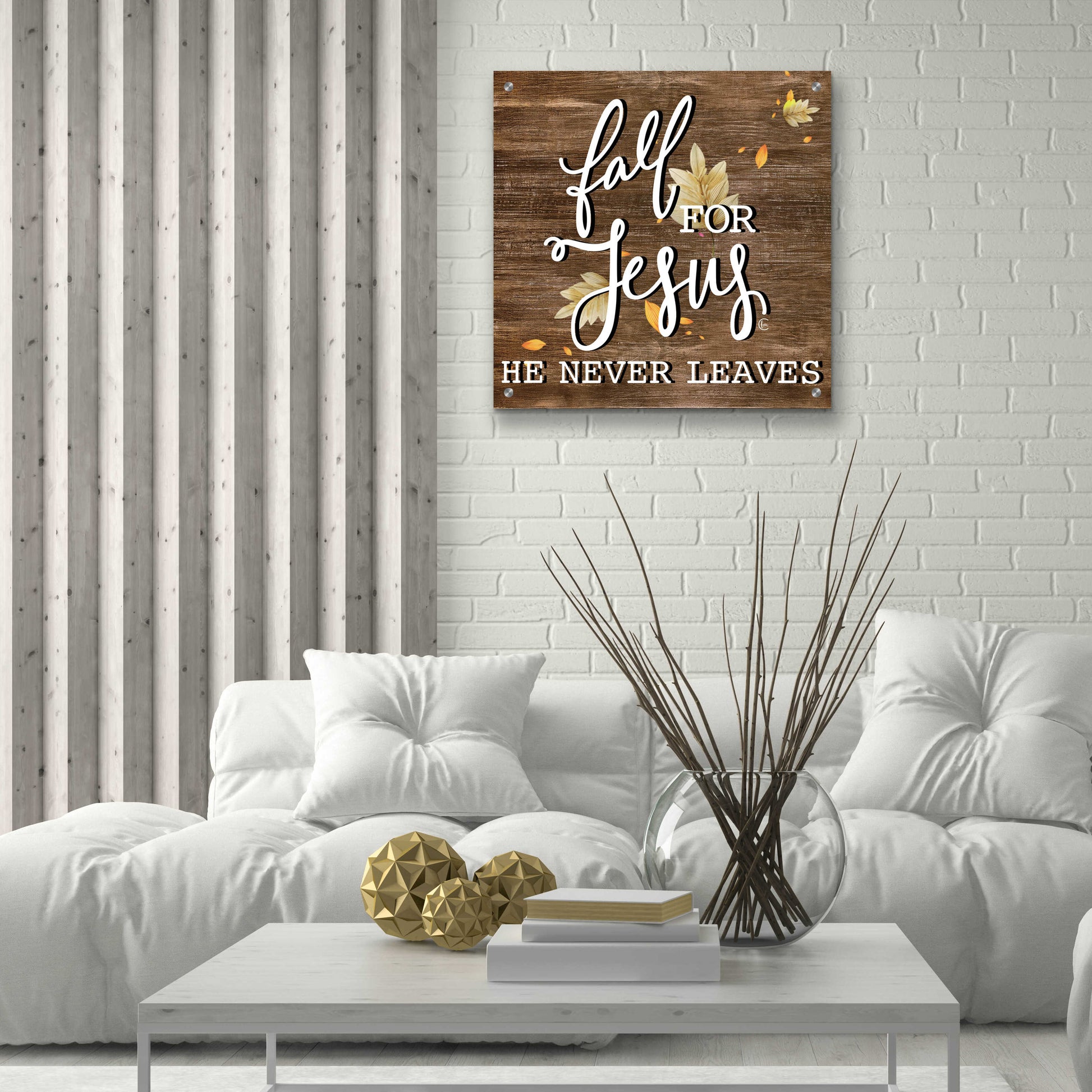 Epic Art 'Fall For Jesus' by Fearfully Made Creations, Acrylic Glass Wall Art,24x24