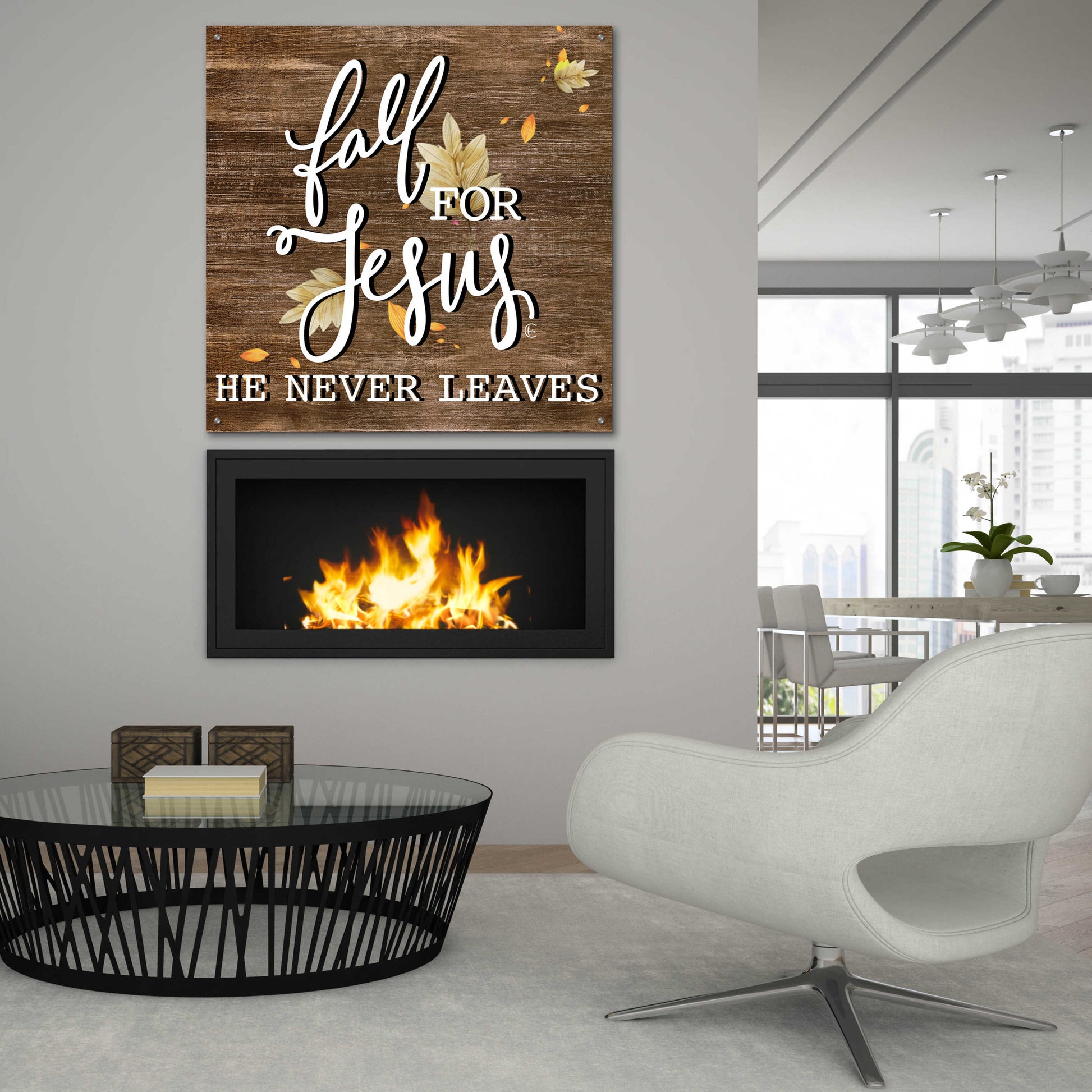 Epic Art 'Fall For Jesus' by Fearfully Made Creations, Acrylic Glass Wall Art,36x36