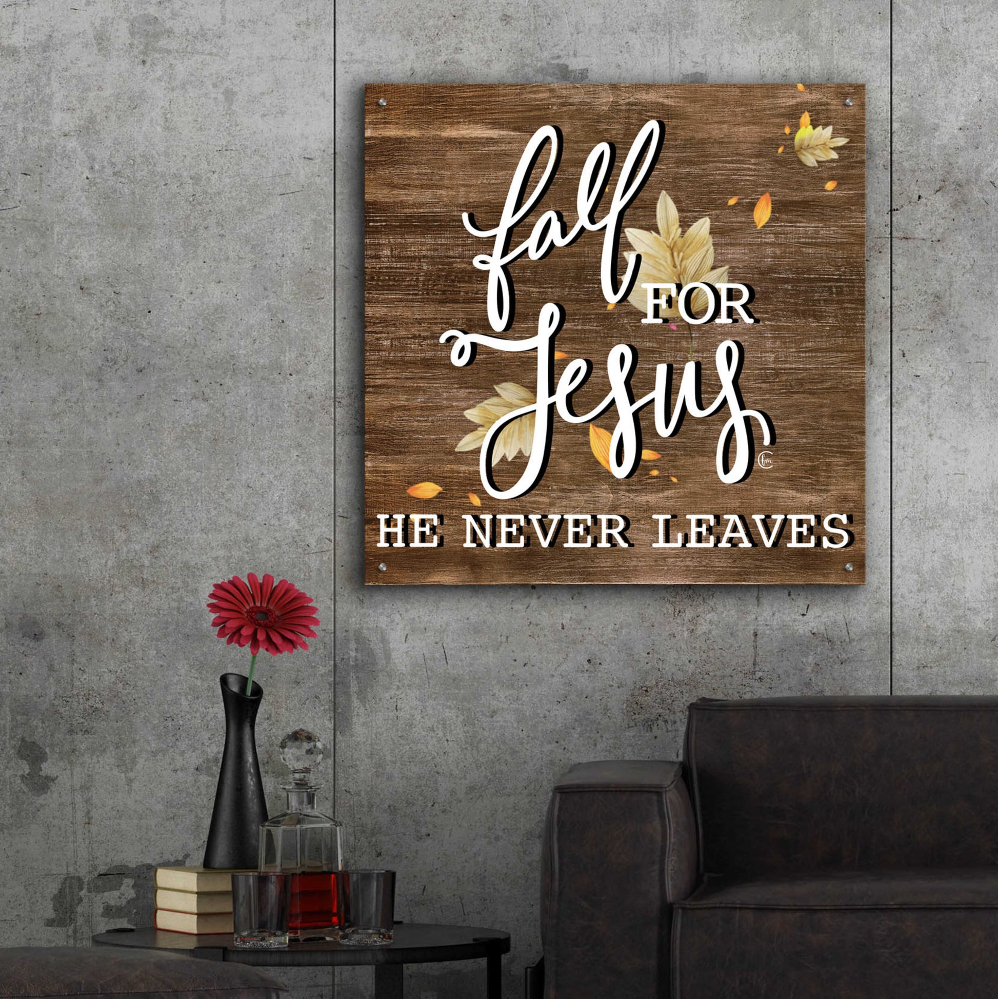 Epic Art 'Fall For Jesus' by Fearfully Made Creations, Acrylic Glass Wall Art,36x36