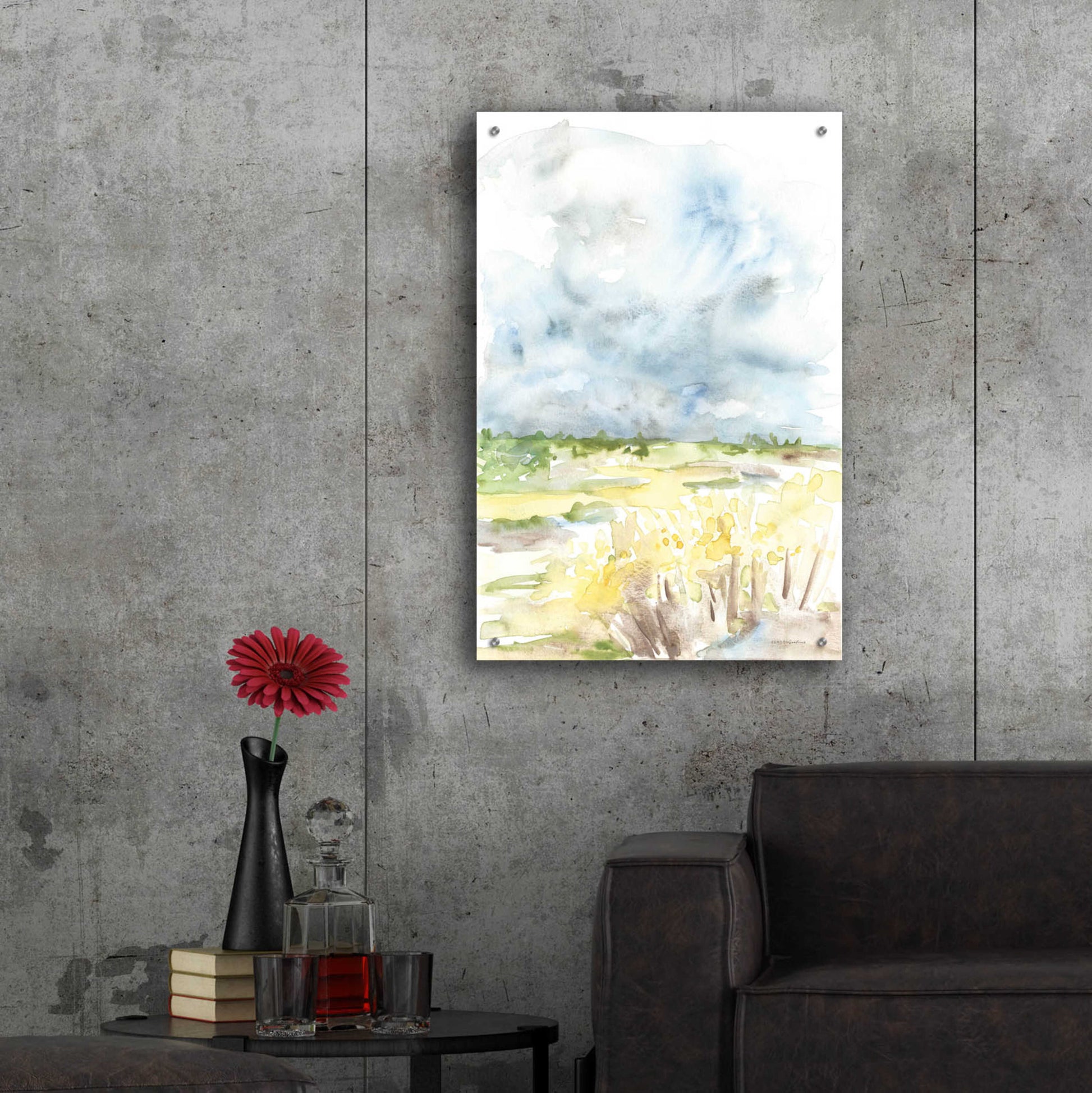 Epic Art 'Wheat Field' by Kamdon Kreations, Acrylic Glass Wall Art,24x36