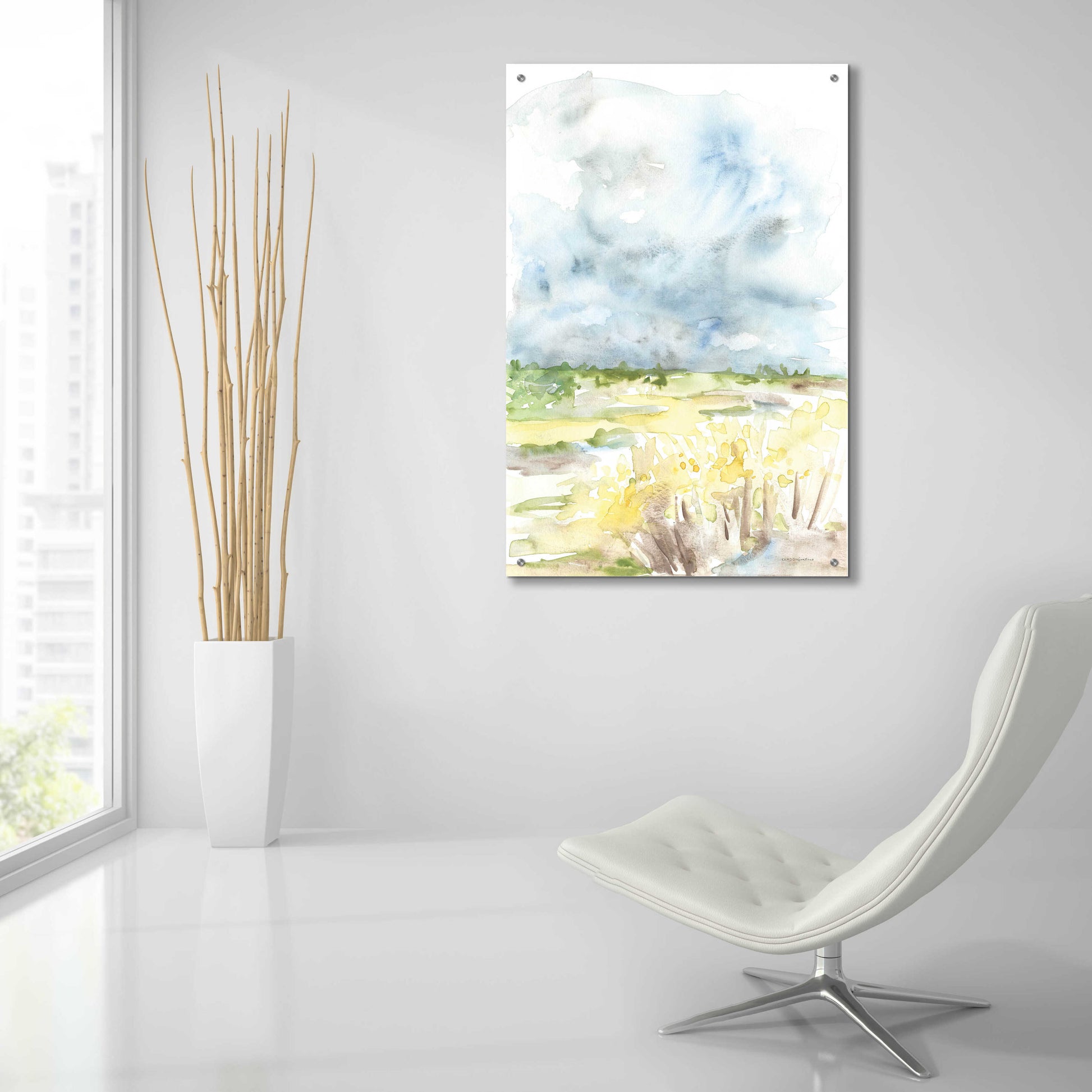 Epic Art 'Wheat Field' by Kamdon Kreations, Acrylic Glass Wall Art,24x36