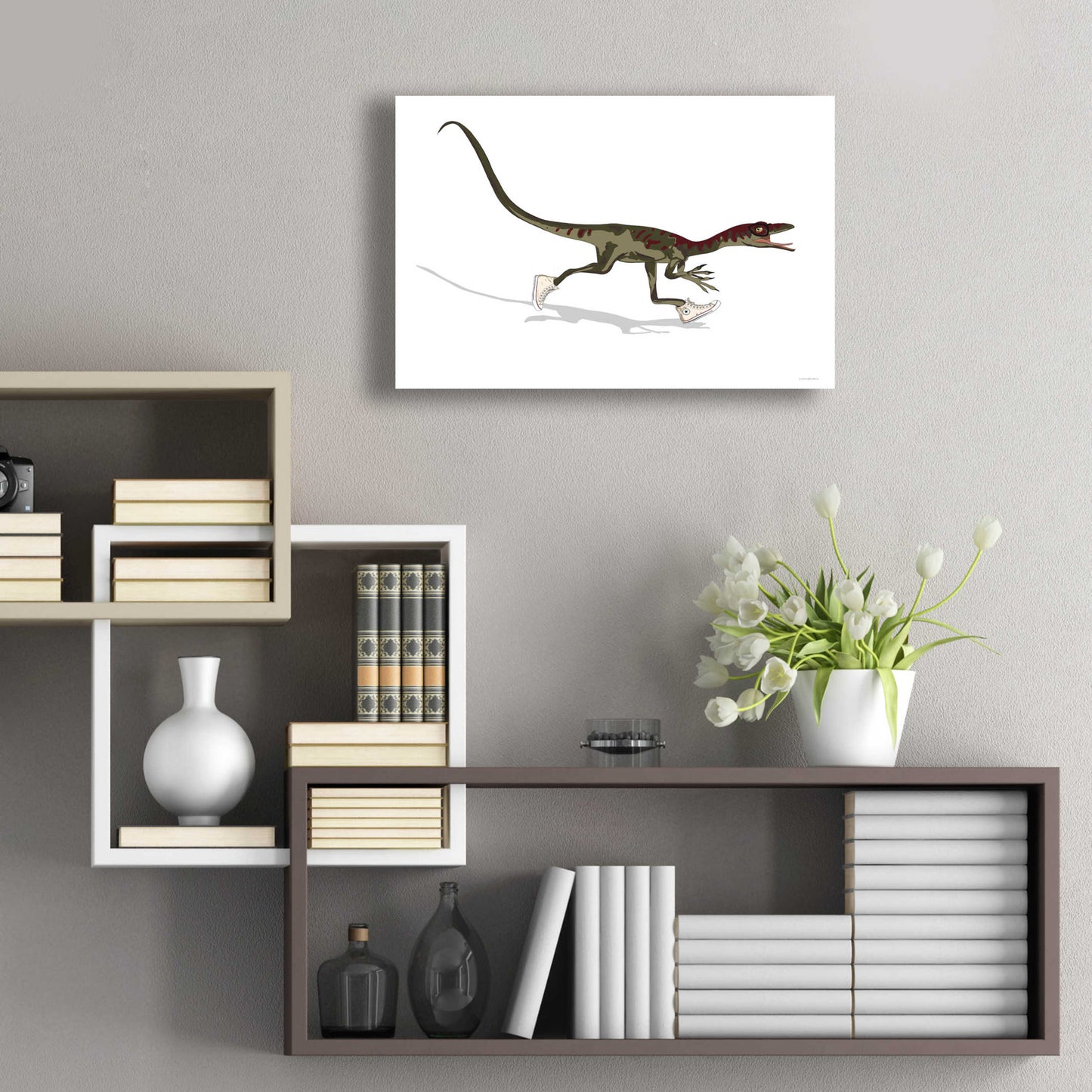 Epic Art 'Dino Dunk' by Kamdon Kreations, Acrylic Glass Wall Art,24x16