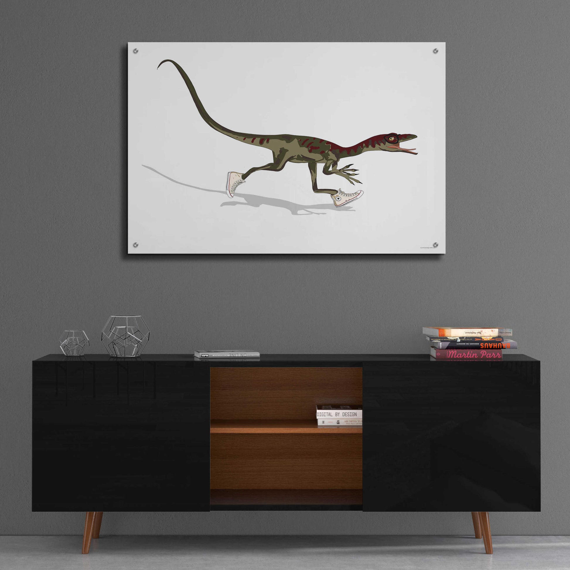 Epic Art 'Dino Dunk' by Kamdon Kreations, Acrylic Glass Wall Art,36x24