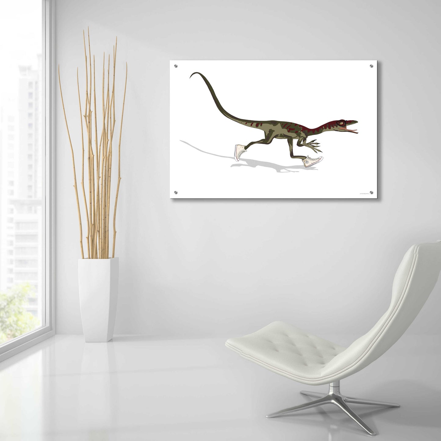 Epic Art 'Dino Dunk' by Kamdon Kreations, Acrylic Glass Wall Art,36x24