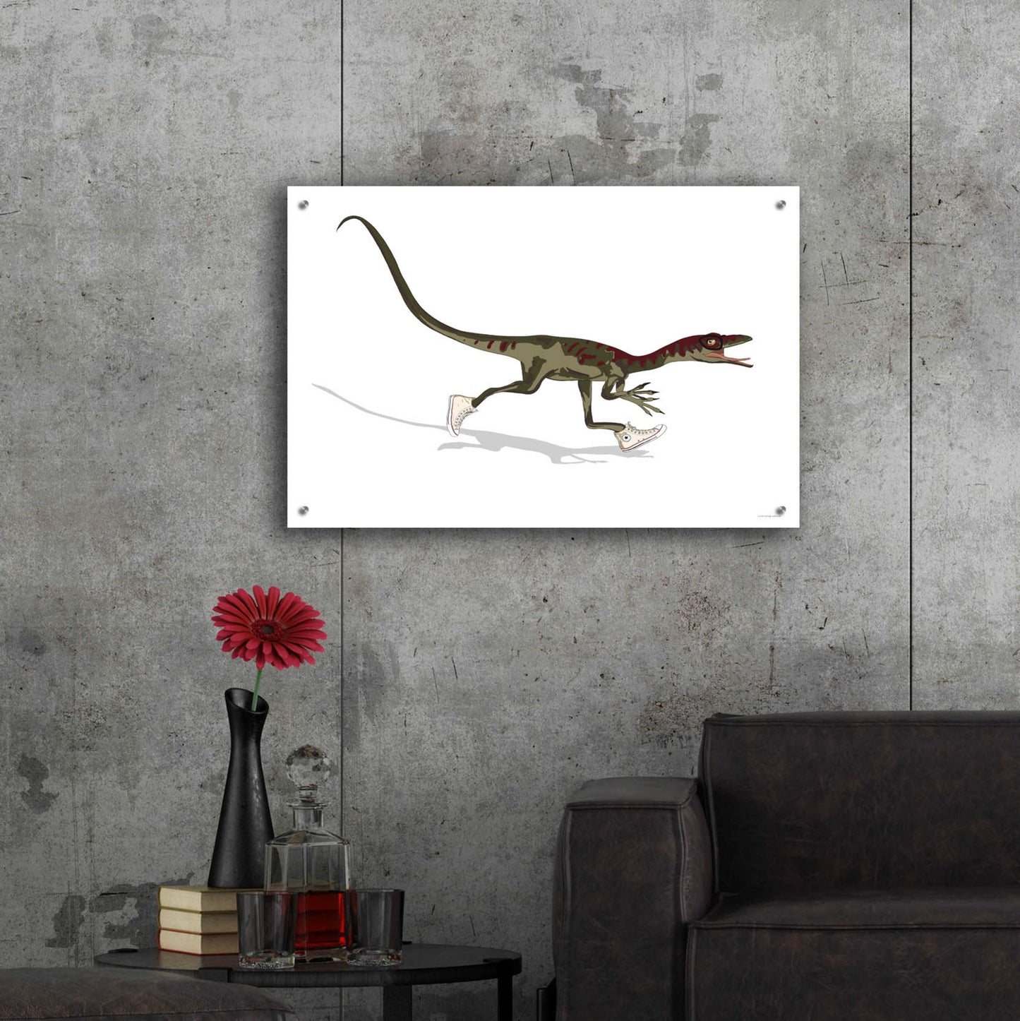 Epic Art 'Dino Dunk' by Kamdon Kreations, Acrylic Glass Wall Art,36x24