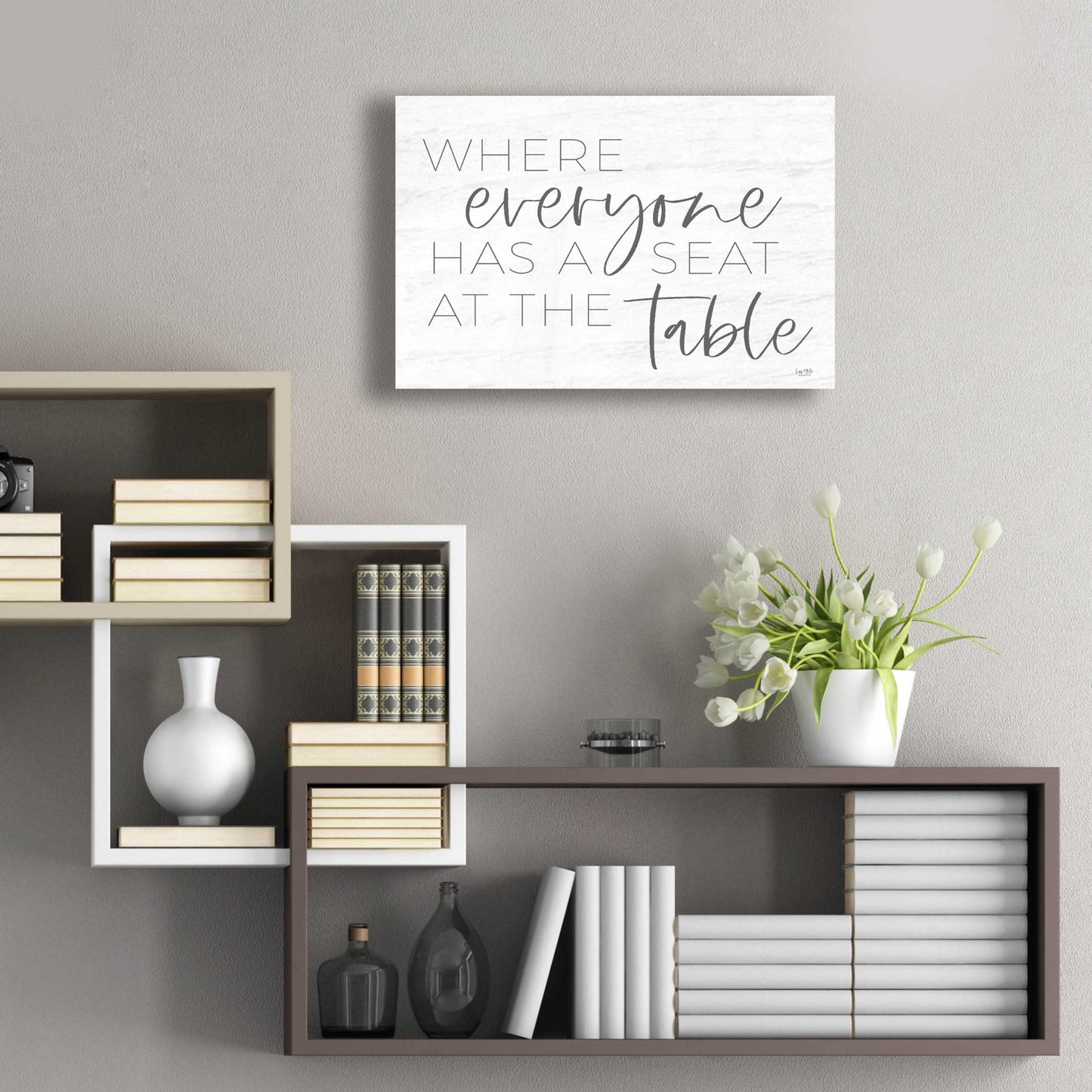 Epic Art 'Everyone Has a Seat at the Table' by Lux + Me Designs, Acrylic Glass Wall Art,24x16