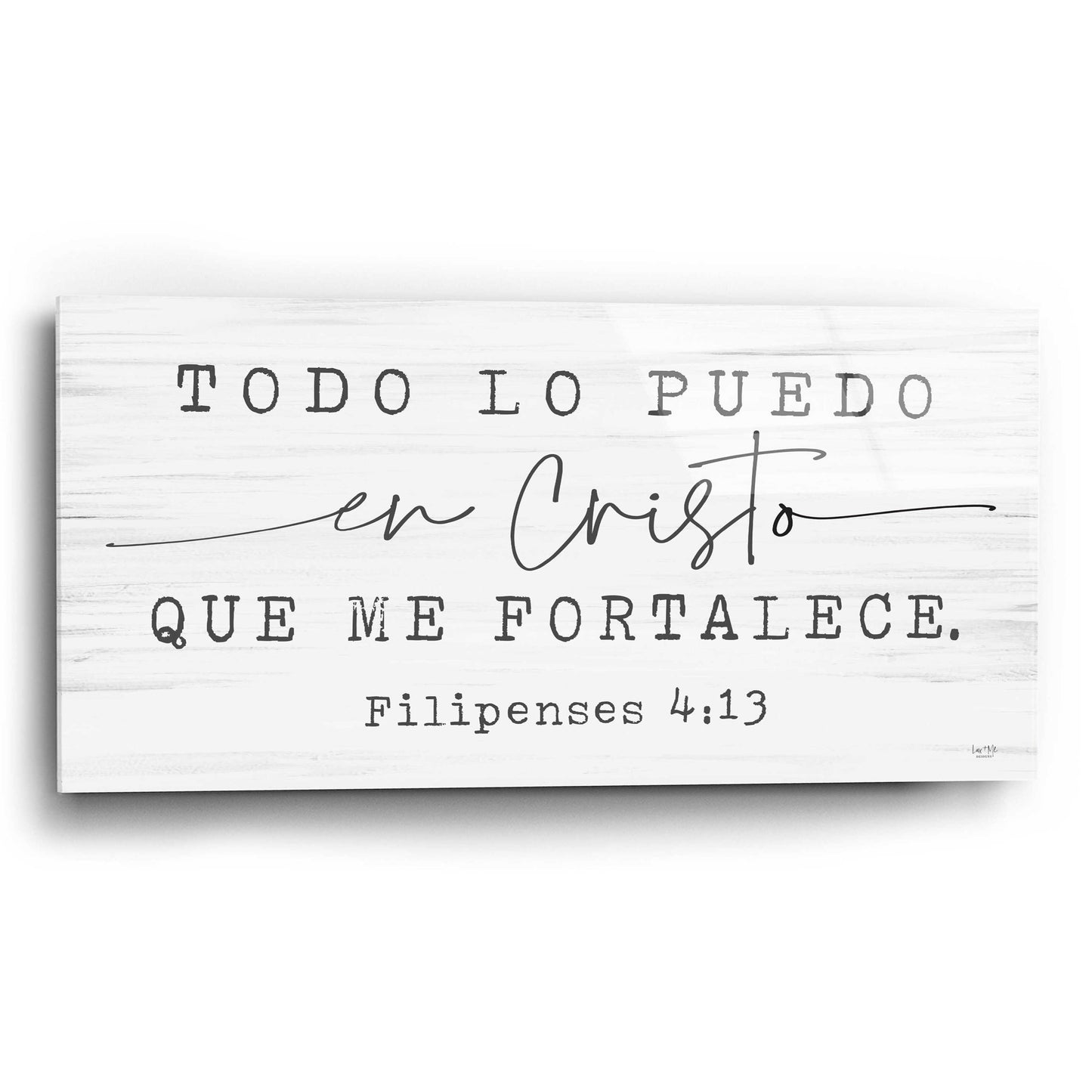 Epic Art 'Philippians 4.13 Spanish' by Lux + Me Designs, Acrylic Glass Wall Art,24x12