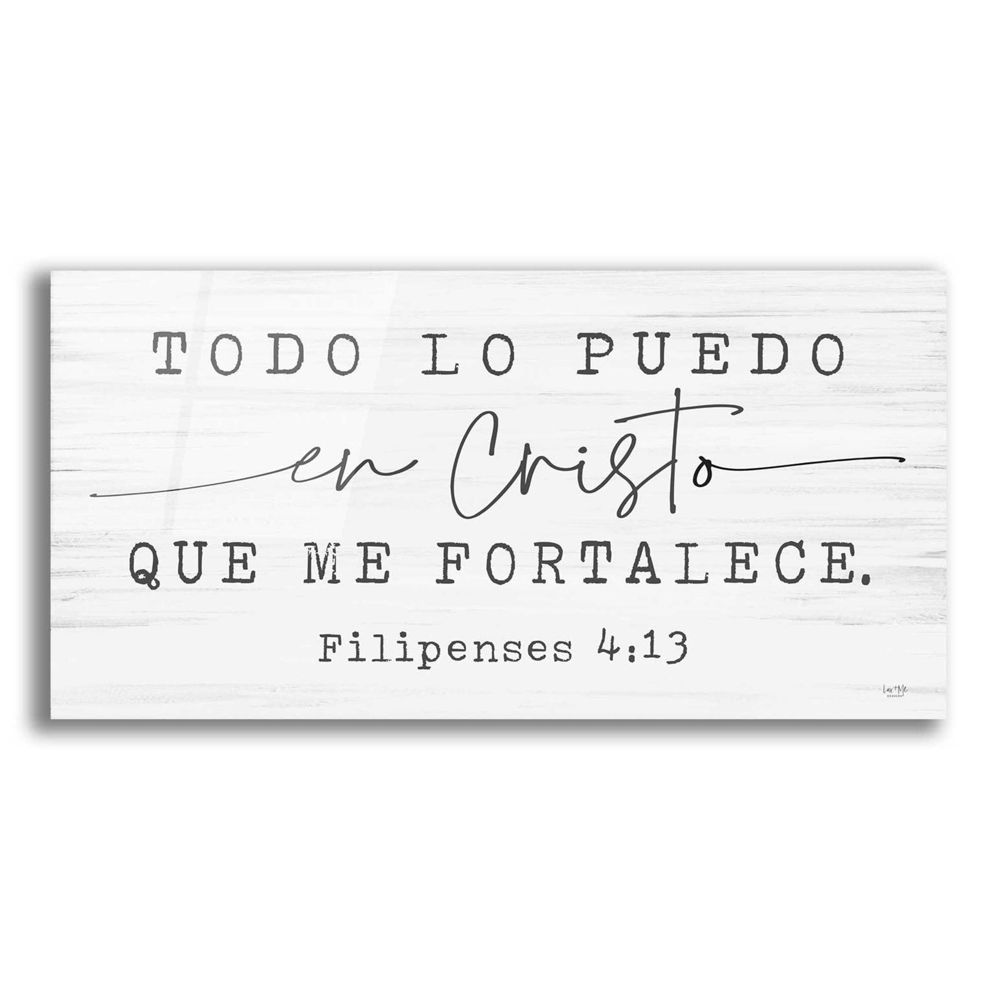 Epic Art 'Philippians 4.13 Spanish' by Lux + Me Designs, Acrylic Glass Wall Art,24x12