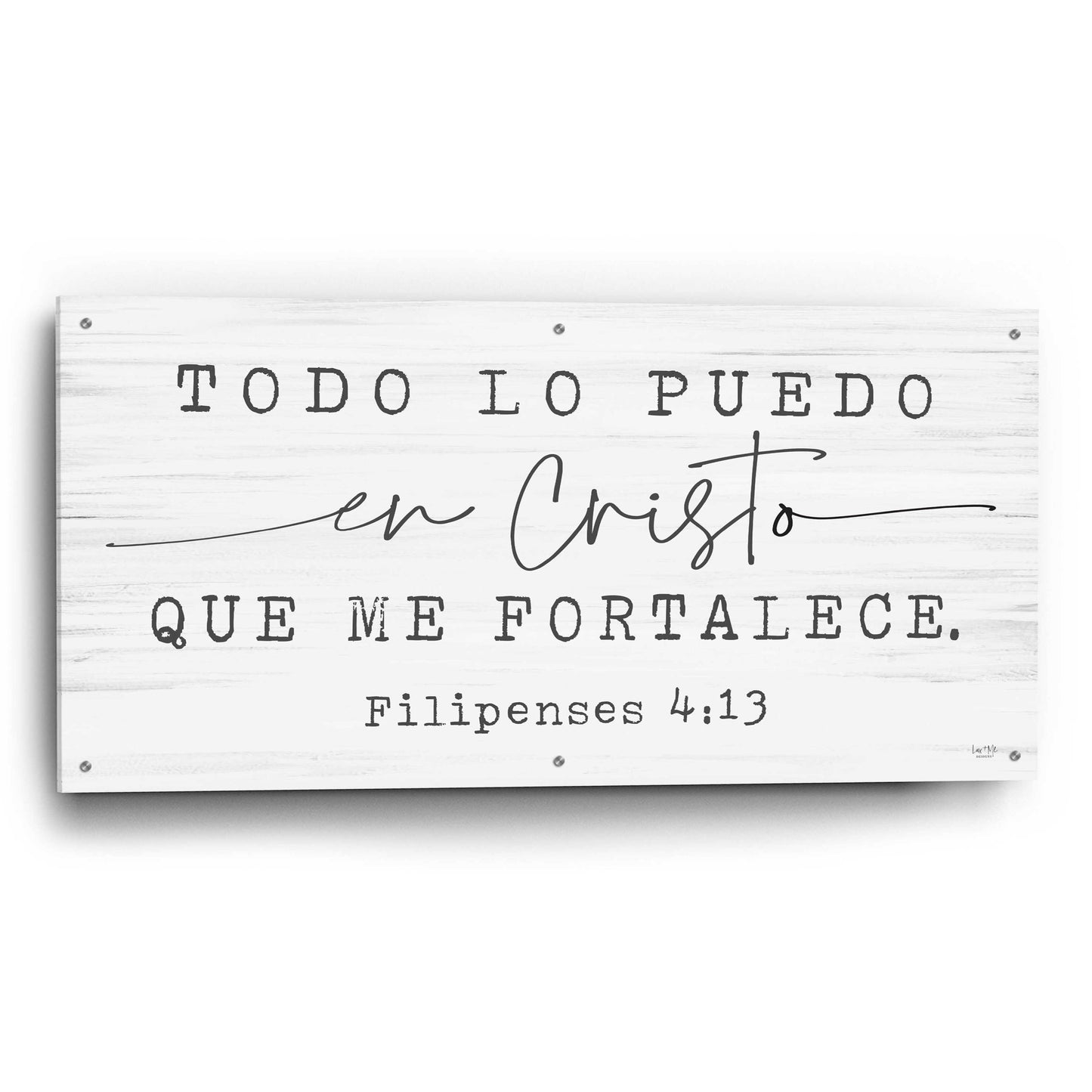 Epic Art 'Philippians 4.13 Spanish' by Lux + Me Designs, Acrylic Glass Wall Art,48x24