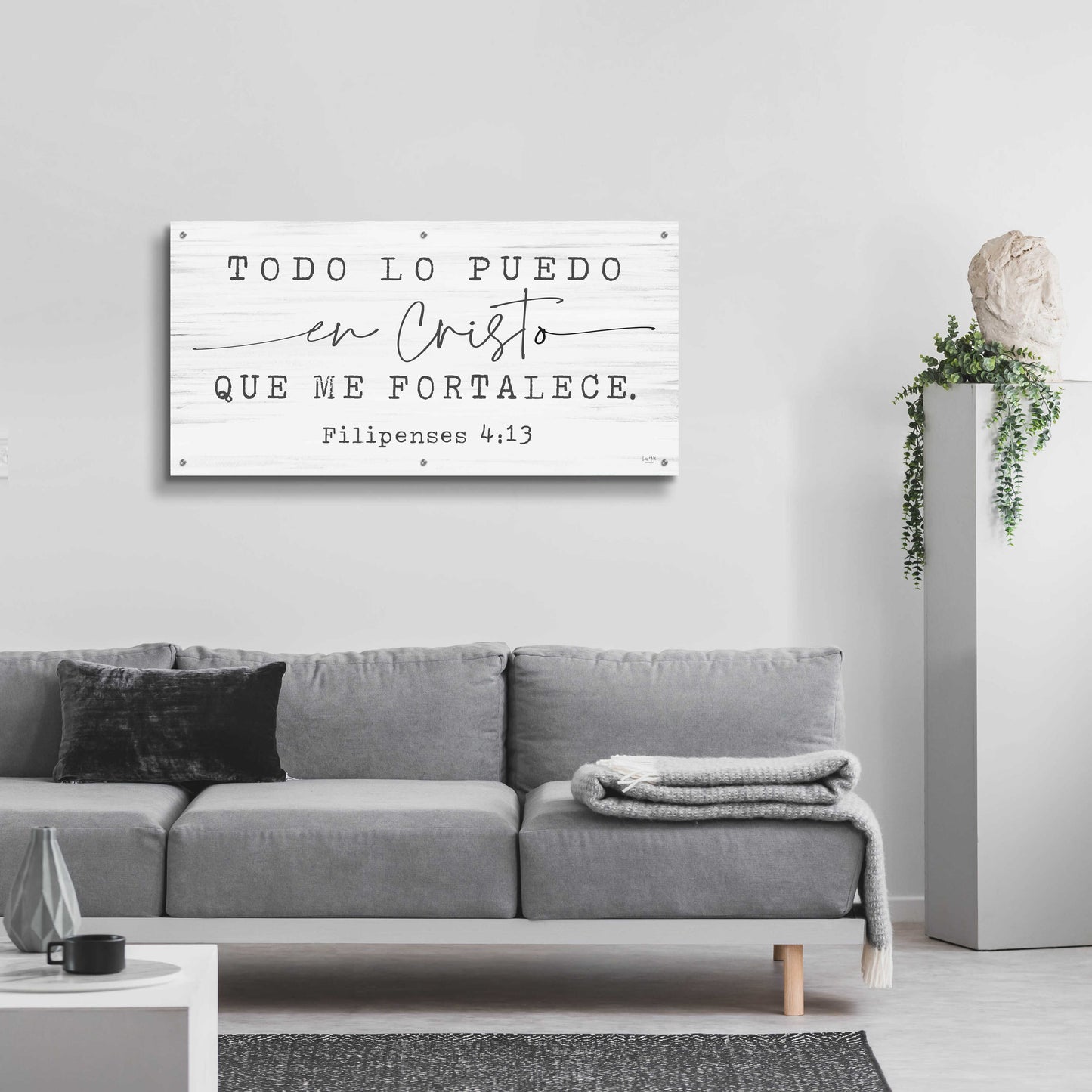 Epic Art 'Philippians 4.13 Spanish' by Lux + Me Designs, Acrylic Glass Wall Art,48x24