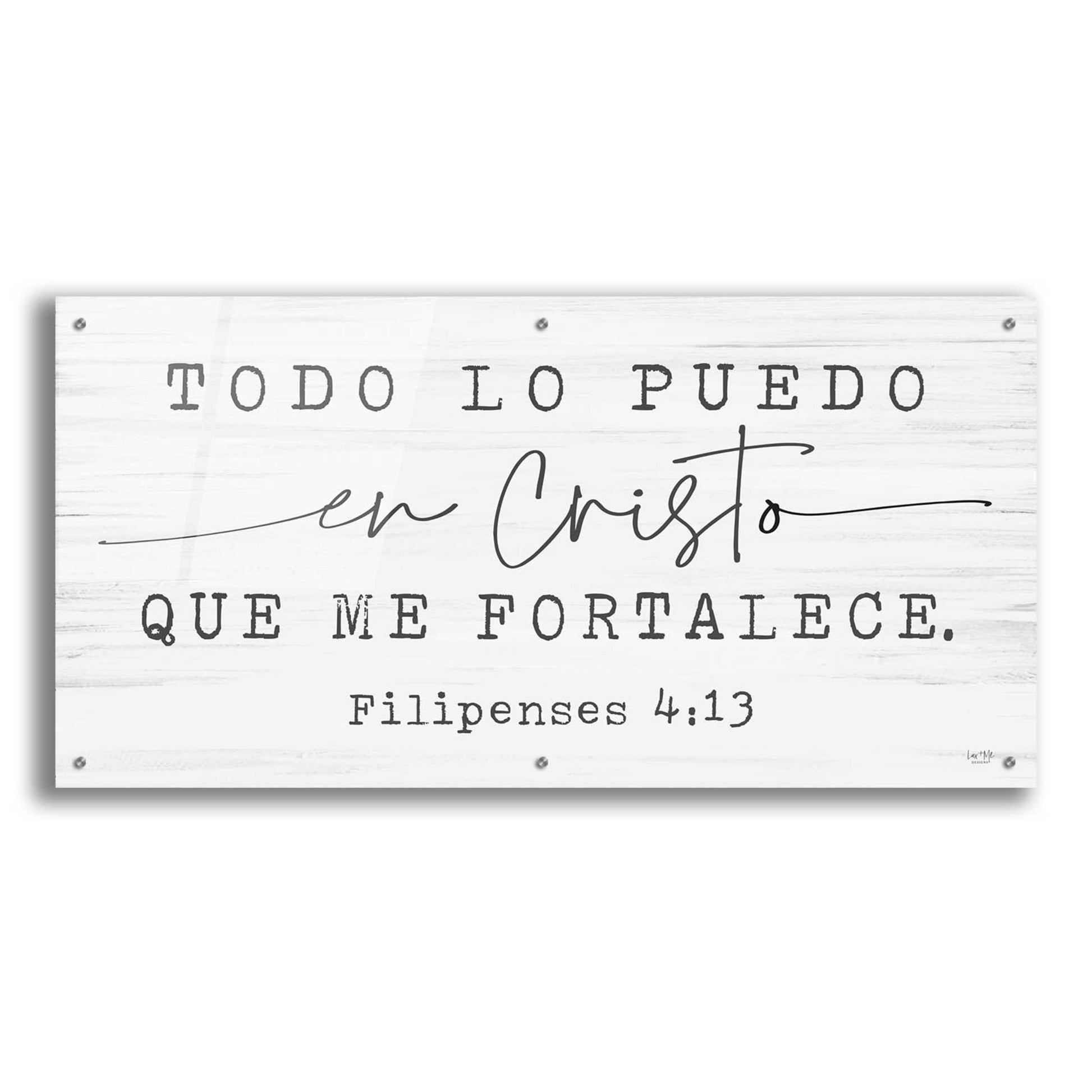 Epic Art 'Philippians 4.13 Spanish' by Lux + Me Designs, Acrylic Glass Wall Art,48x24