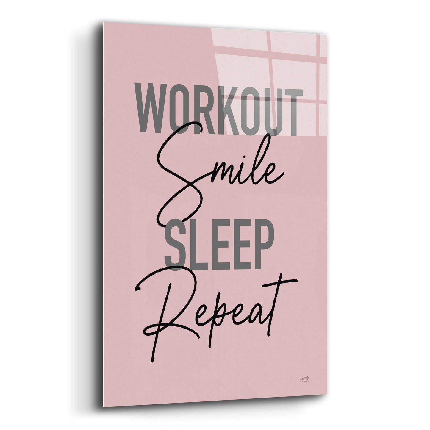 Epic Art 'Workout, Smile, Sleep, Repeat' by Lux + Me Designs, Acrylic Glass Wall Art,12x16