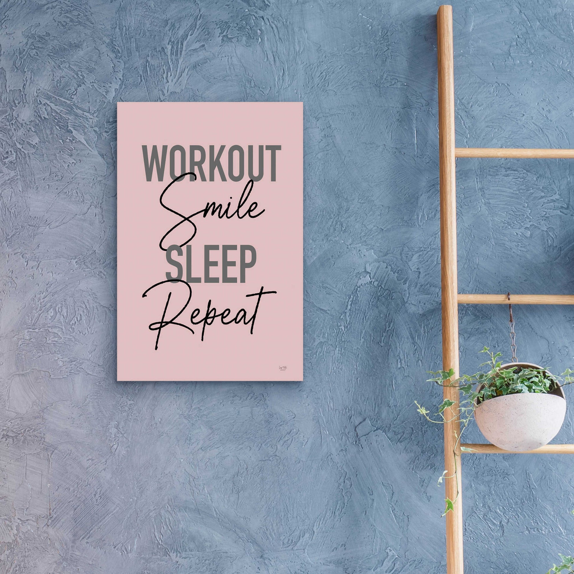 Epic Art 'Workout, Smile, Sleep, Repeat' by Lux + Me Designs, Acrylic Glass Wall Art,16x24