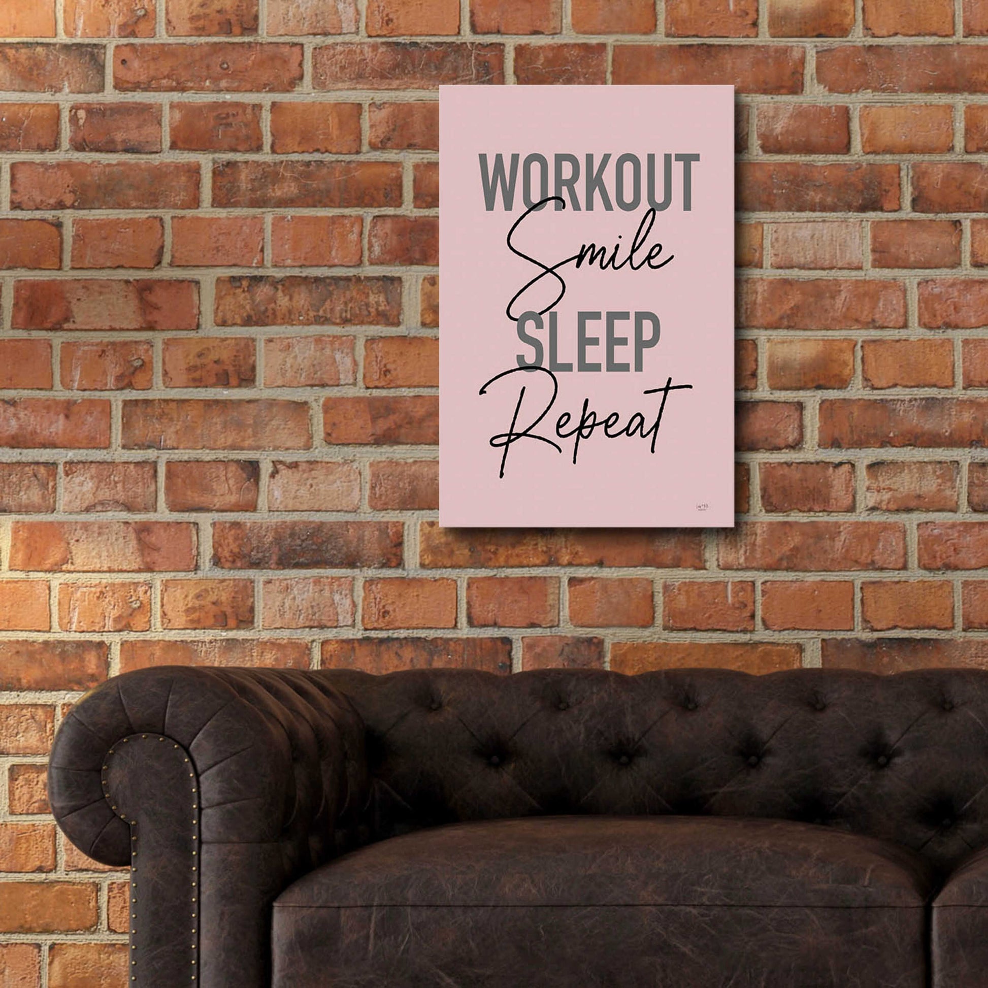 Epic Art 'Workout, Smile, Sleep, Repeat' by Lux + Me Designs, Acrylic Glass Wall Art,16x24