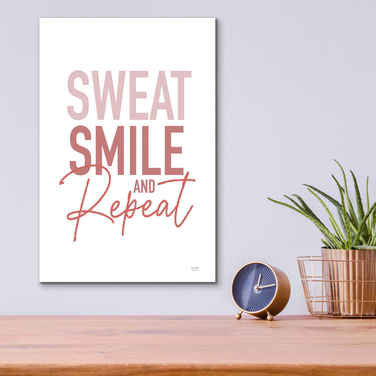 Epic Art 'Sweat, Smile and Repeat' by Lux + Me Designs, Acrylic Glass Wall Art,12x16