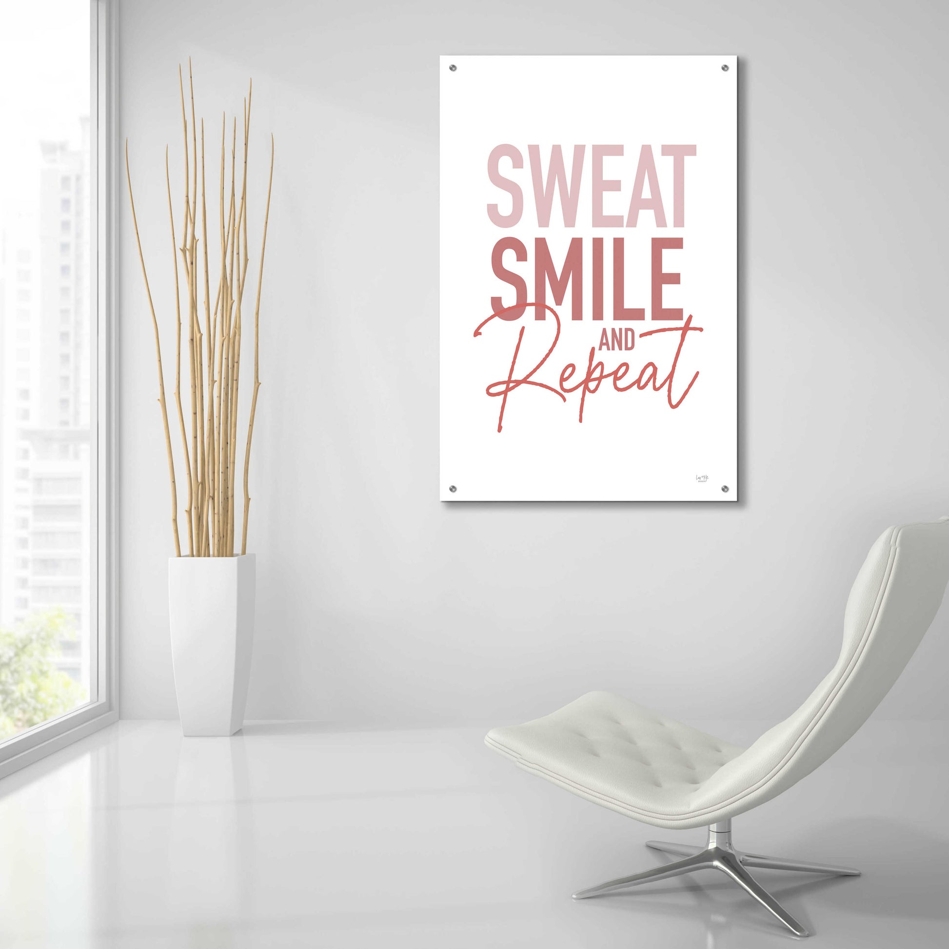 Epic Art 'Sweat, Smile and Repeat' by Lux + Me Designs, Acrylic Glass Wall Art,24x36