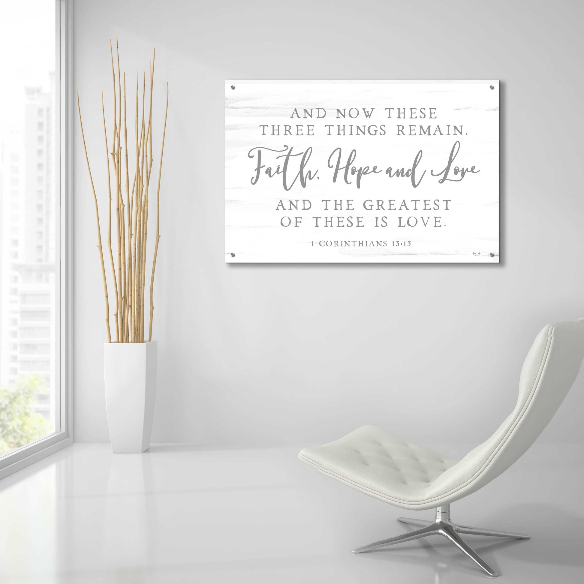 Epic Art 'Three Things Remain' by Lux + Me Designs, Acrylic Glass Wall Art,36x24