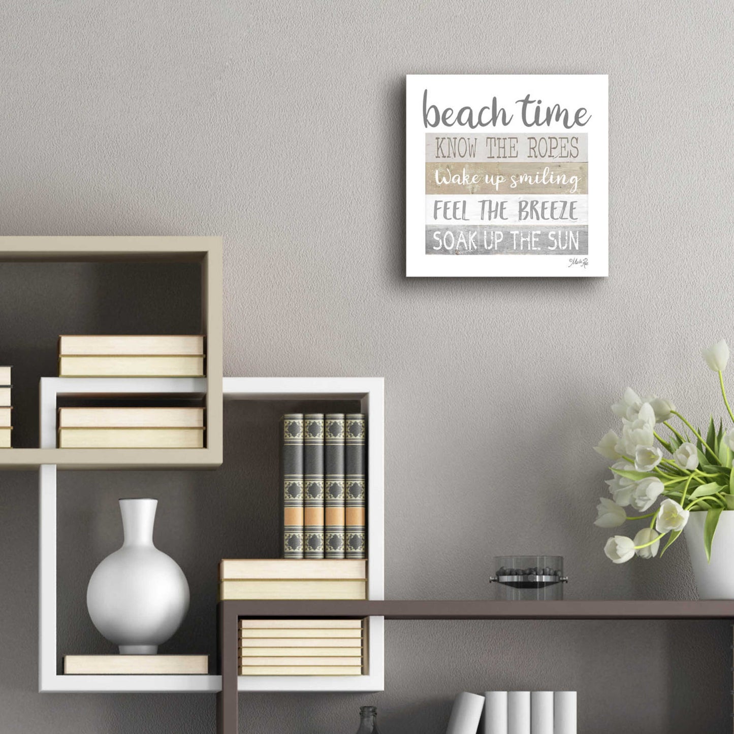 Epic Art 'Beach Time' by Marla Rae, Acrylic Glass Wall Art,12x12