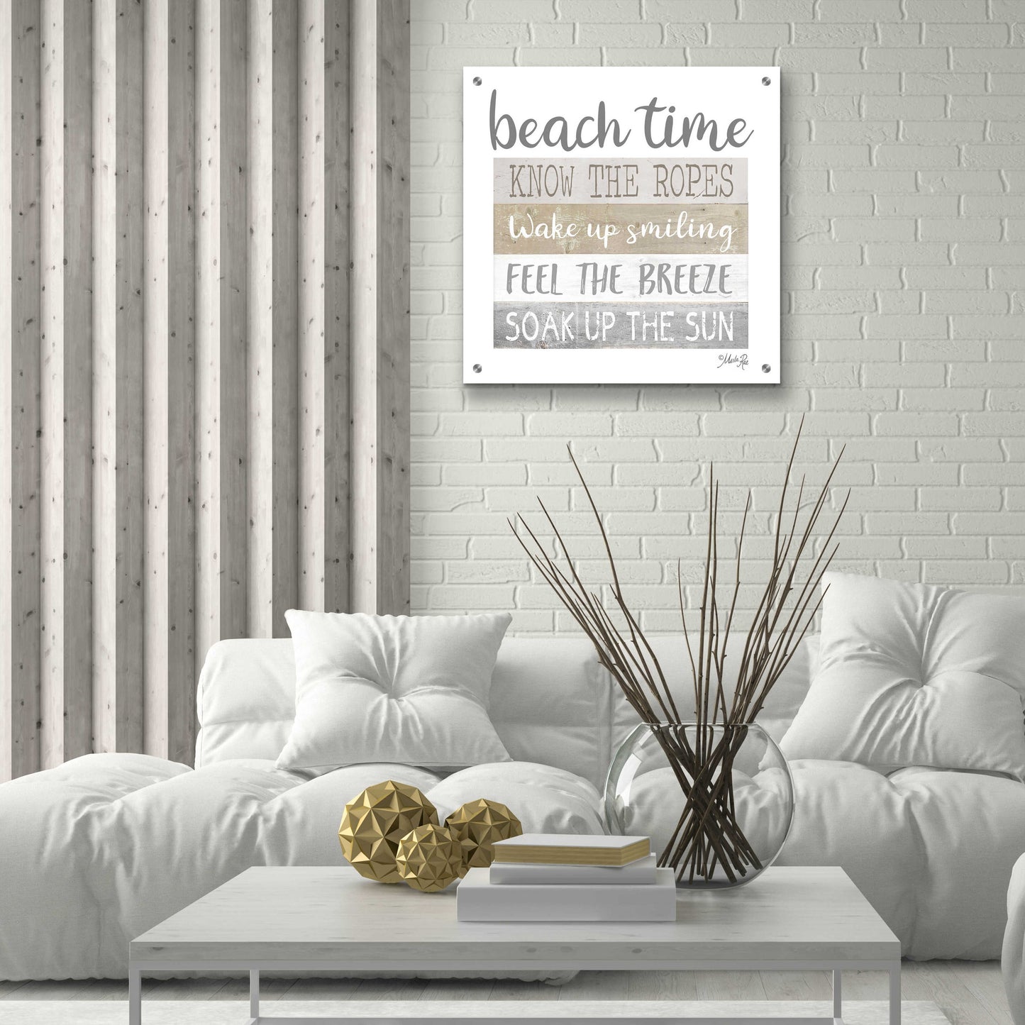 Epic Art 'Beach Time' by Marla Rae, Acrylic Glass Wall Art,24x24