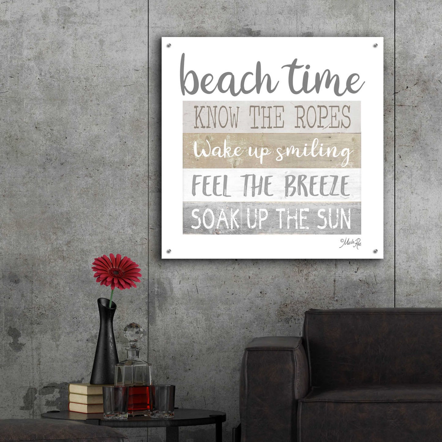 Epic Art 'Beach Time' by Marla Rae, Acrylic Glass Wall Art,36x36