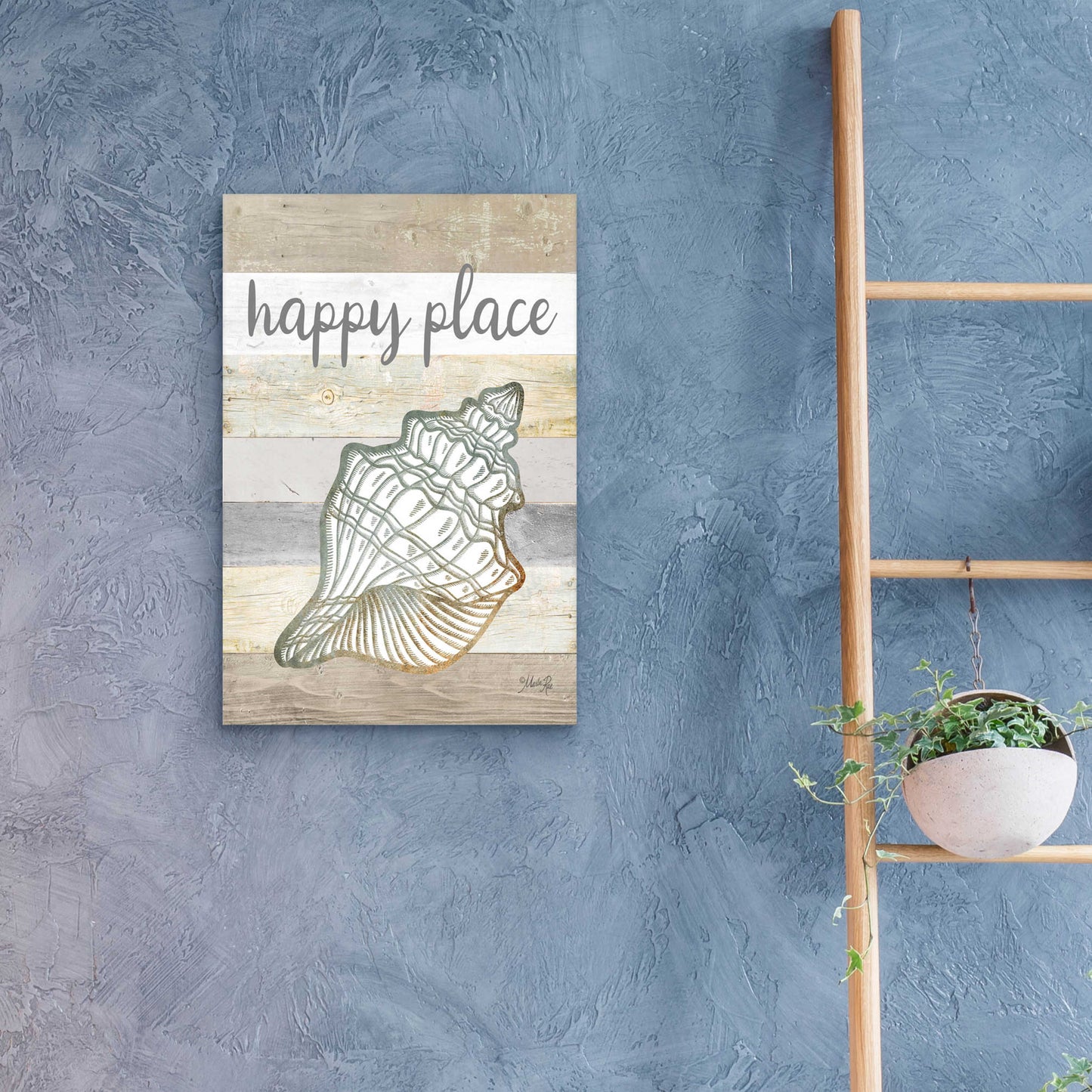 Epic Art 'Happy Place Shell' by Marla Rae, Acrylic Glass Wall Art,16x24