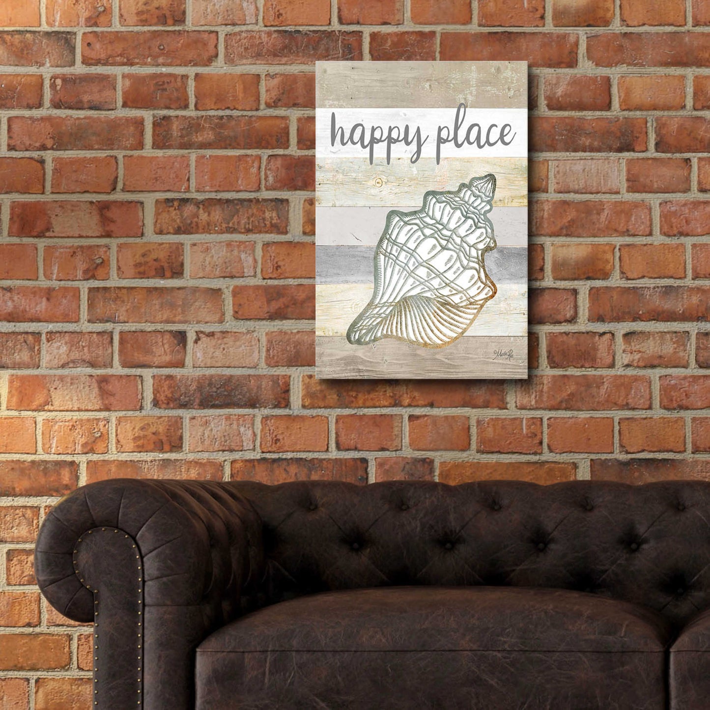 Epic Art 'Happy Place Shell' by Marla Rae, Acrylic Glass Wall Art,16x24