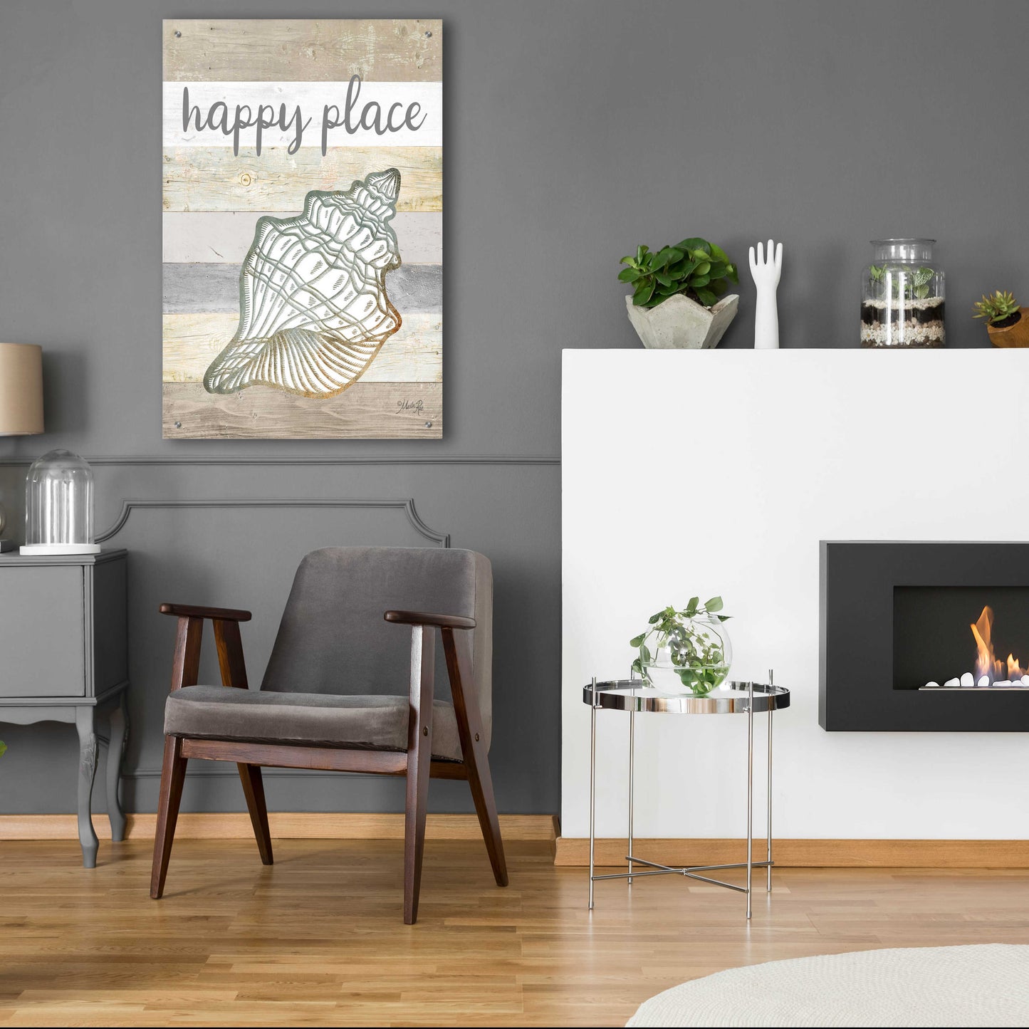 Epic Art 'Happy Place Shell' by Marla Rae, Acrylic Glass Wall Art,24x36