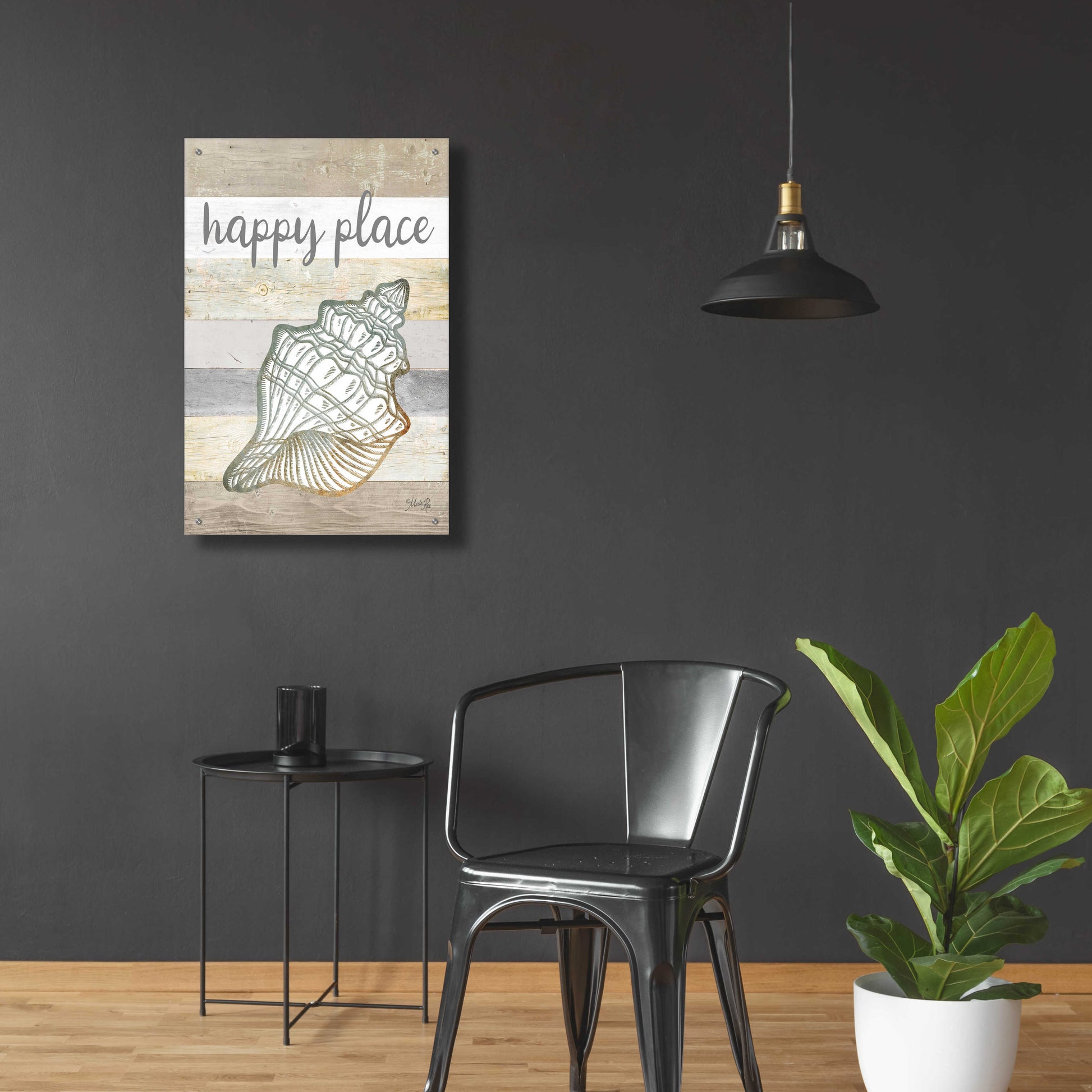 Epic Art 'Happy Place Shell' by Marla Rae, Acrylic Glass Wall Art,24x36