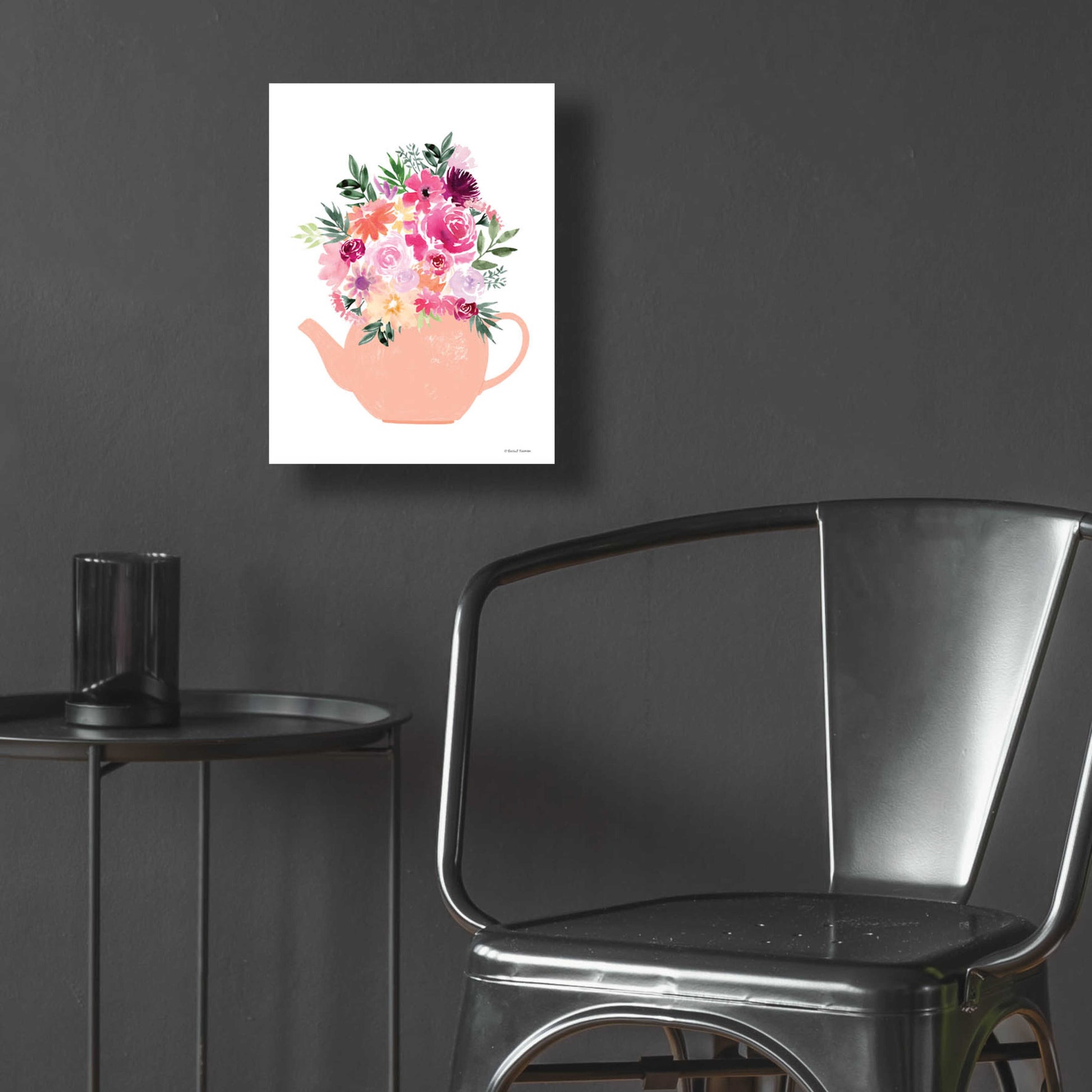 Epic Art 'Floral Teapot' by Rachel Nieman, Acrylic Glass Wall Art,12x16