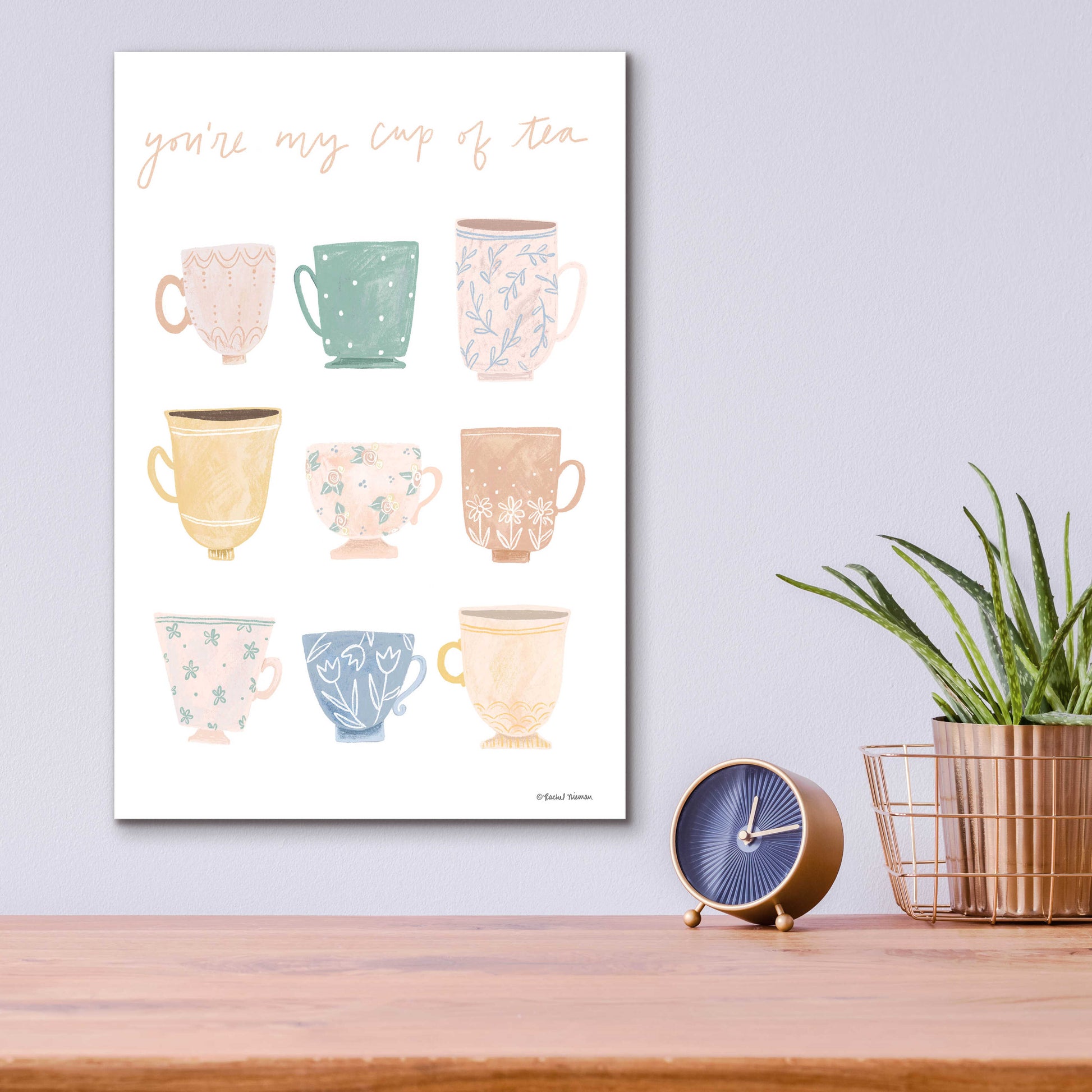 Epic Art 'You're My Cup of Tea' by Rachel Nieman, Acrylic Glass Wall Art,12x16