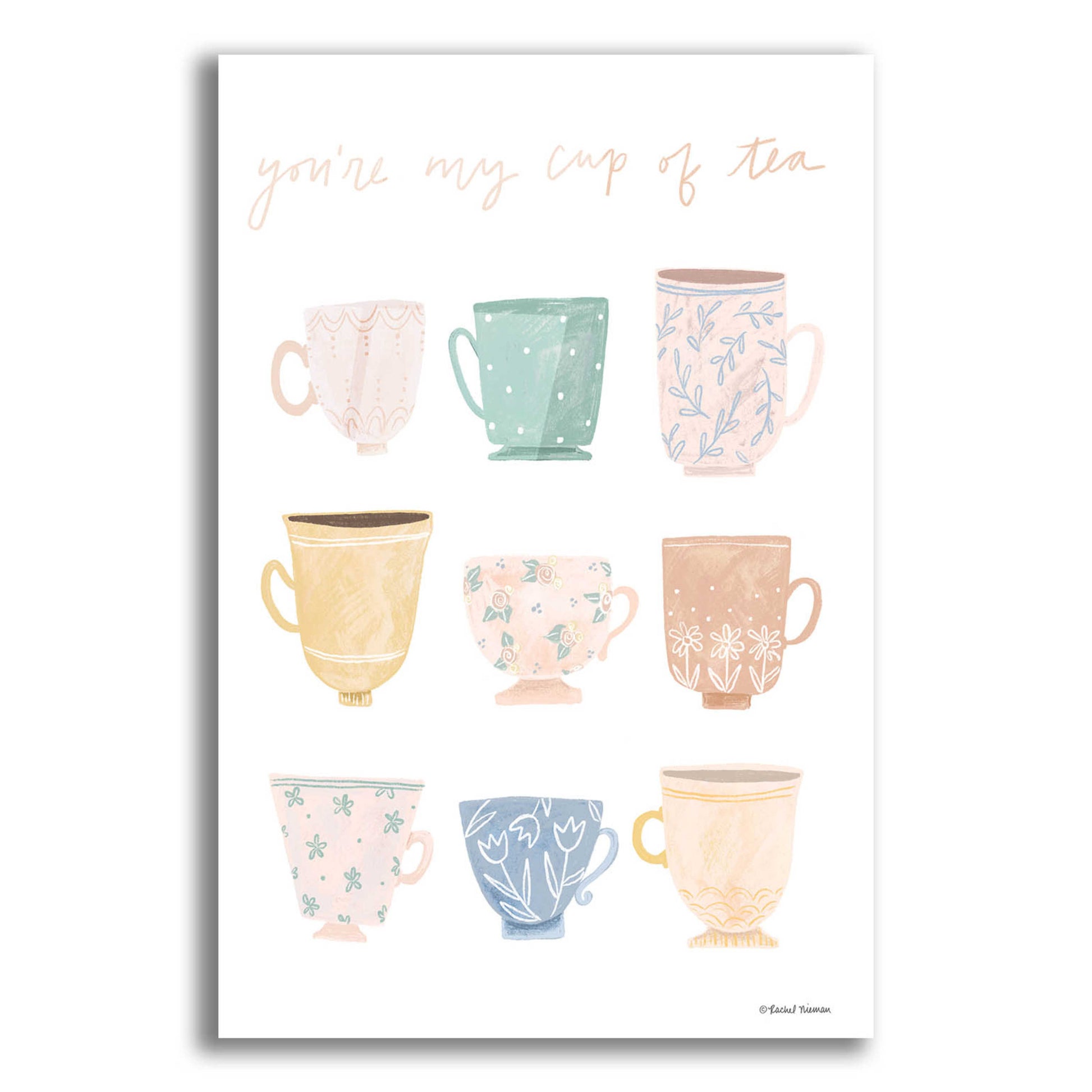 Epic Art 'You're My Cup of Tea' by Rachel Nieman, Acrylic Glass Wall Art,12x16