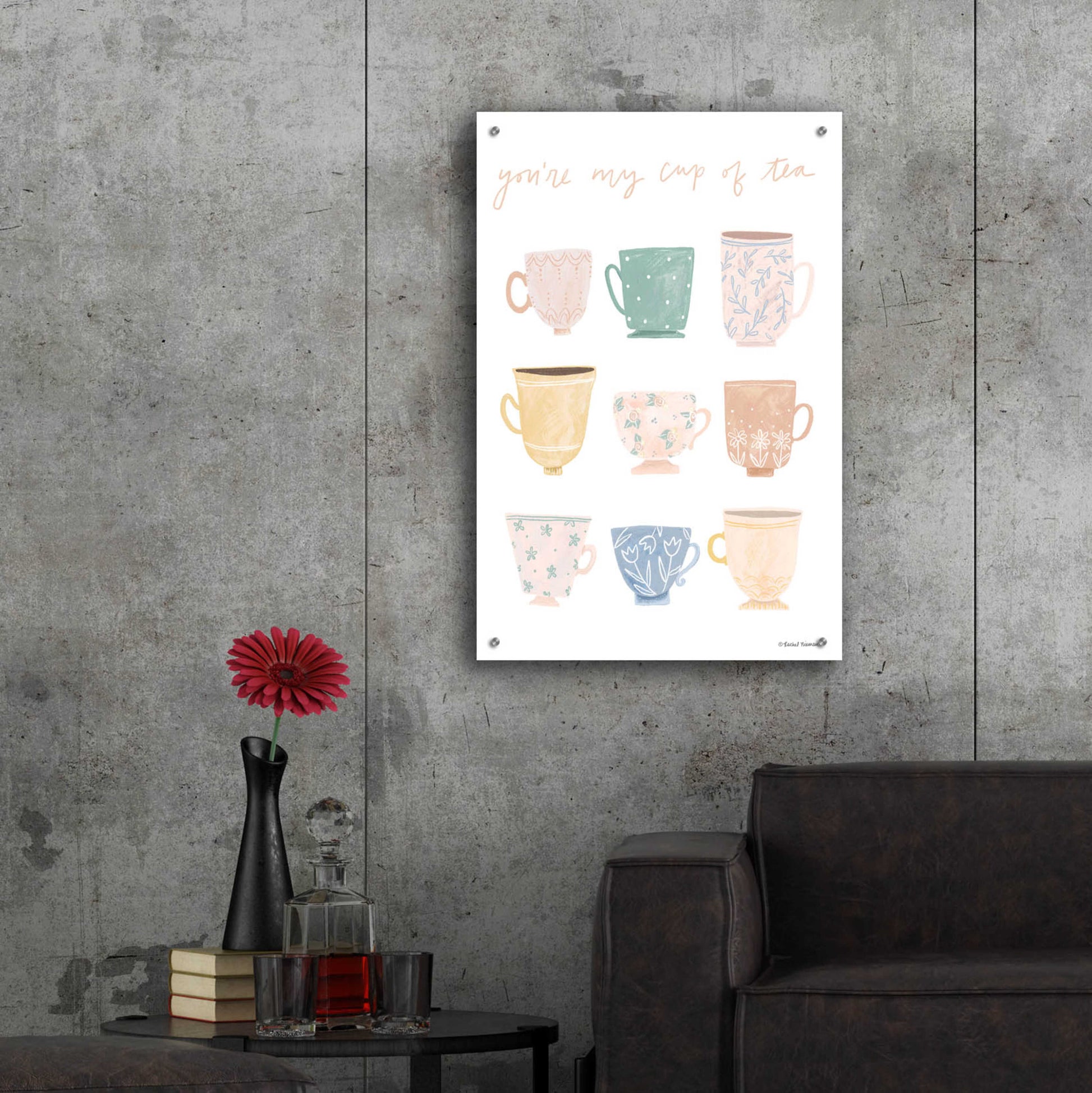 Epic Art 'You're My Cup of Tea' by Rachel Nieman, Acrylic Glass Wall Art,24x36