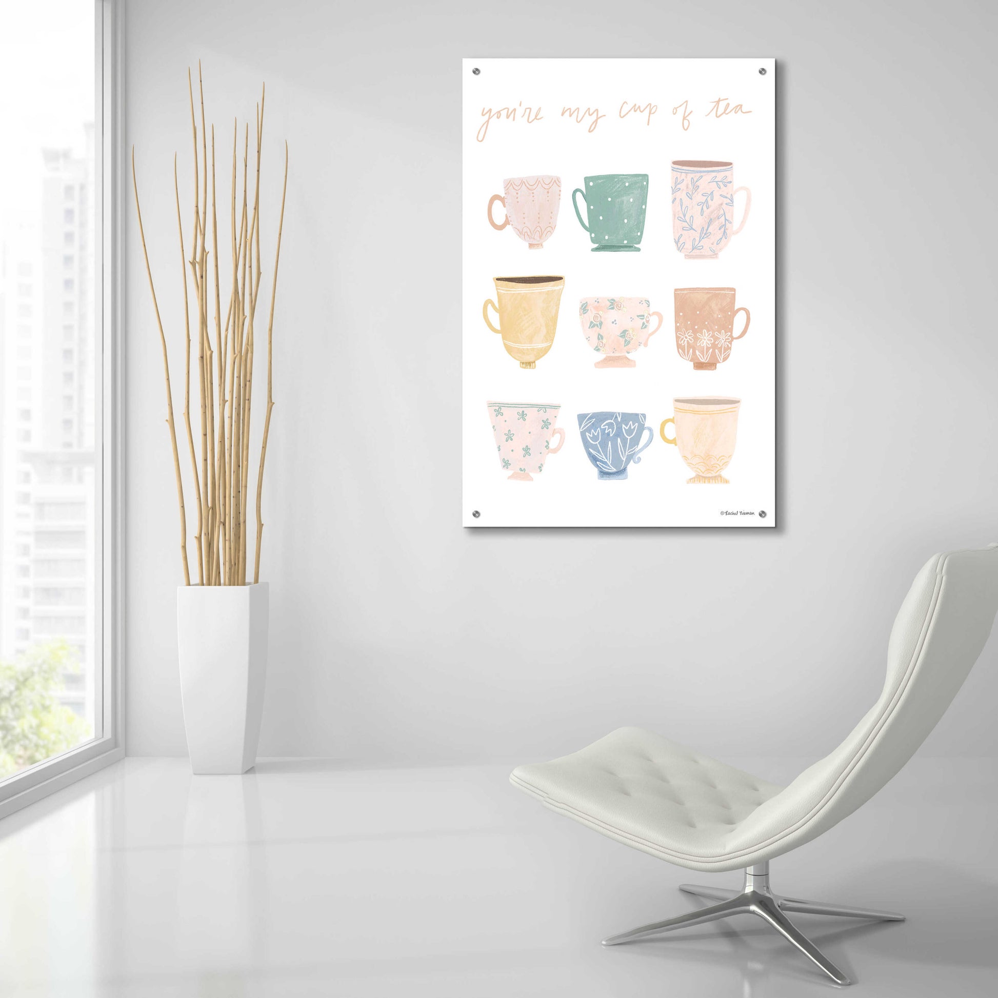 Epic Art 'You're My Cup of Tea' by Rachel Nieman, Acrylic Glass Wall Art,24x36