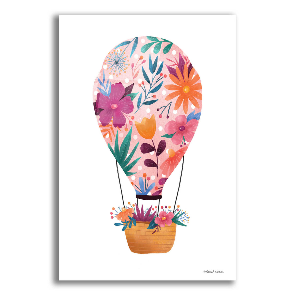Epic Art 'Floral Ballooning' by Rachel Nieman, Acrylic Glass Wall Art
