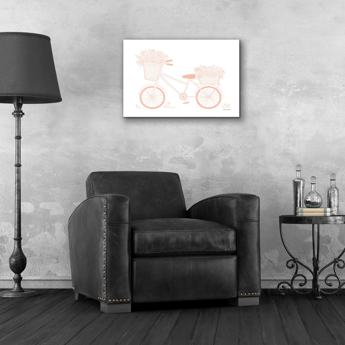 Epic Art 'Pink Flower Bike' by Rachel Nieman, Acrylic Glass Wall Art,24x16