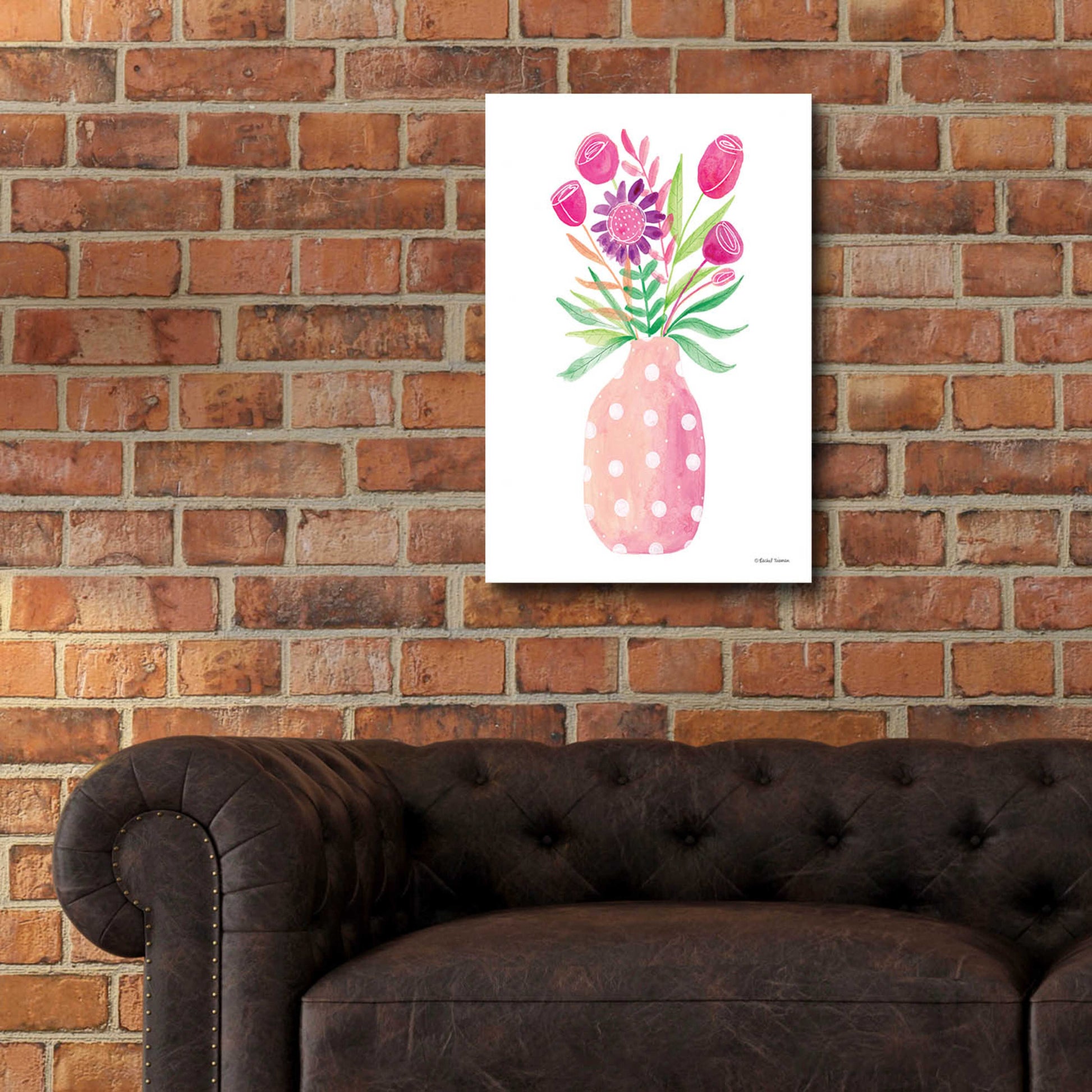 Epic Art 'Pretty in Pink Flower Pot' by Rachel Nieman, Acrylic Glass Wall Art,16x24