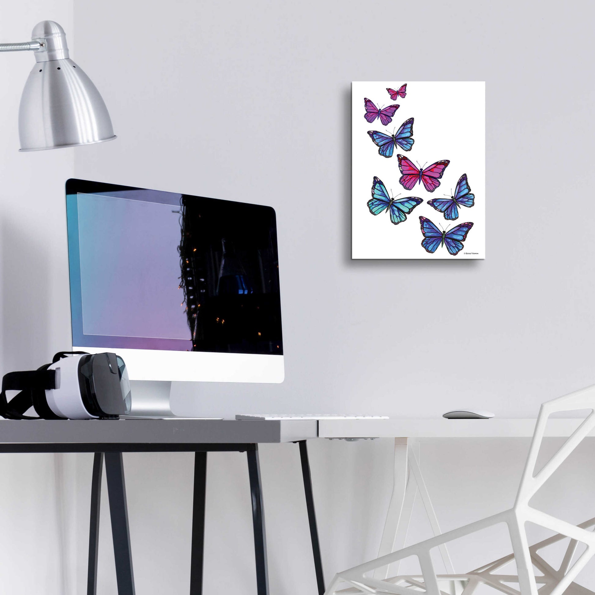 Epic Art 'Vibrant Flying Butterflies' by Rachel Nieman, Acrylic Glass Wall Art,12x16