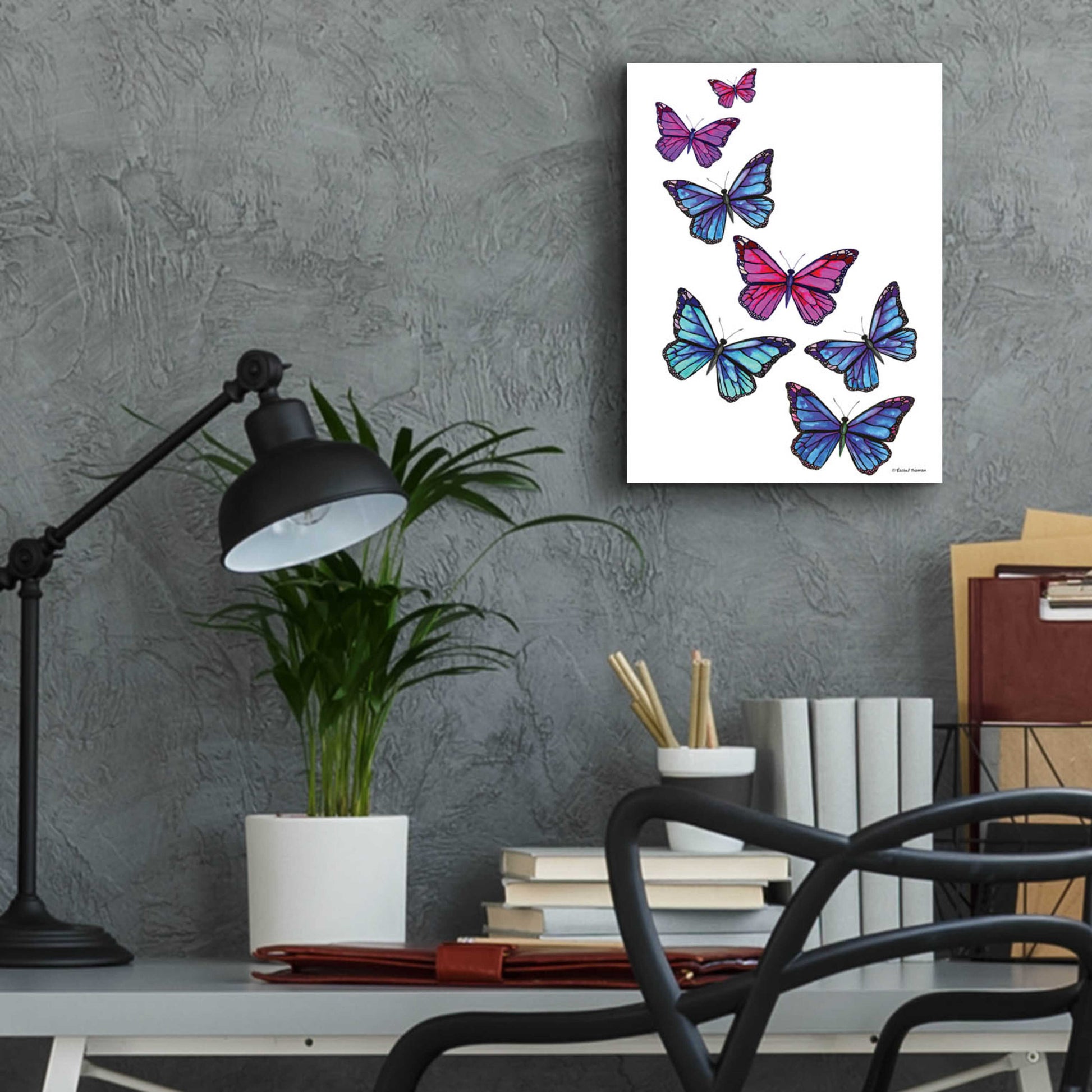 Epic Art 'Vibrant Flying Butterflies' by Rachel Nieman, Acrylic Glass Wall Art,12x16