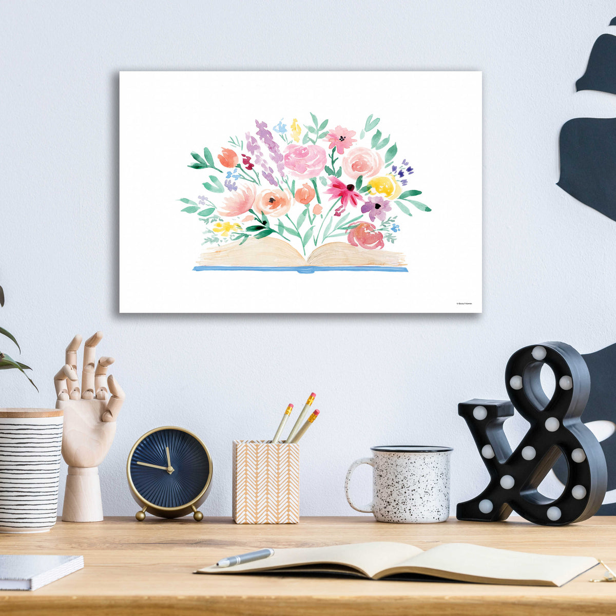Epic Art 'Read a Book' by Rachel Nieman, Acrylic Glass Wall Art,16x12