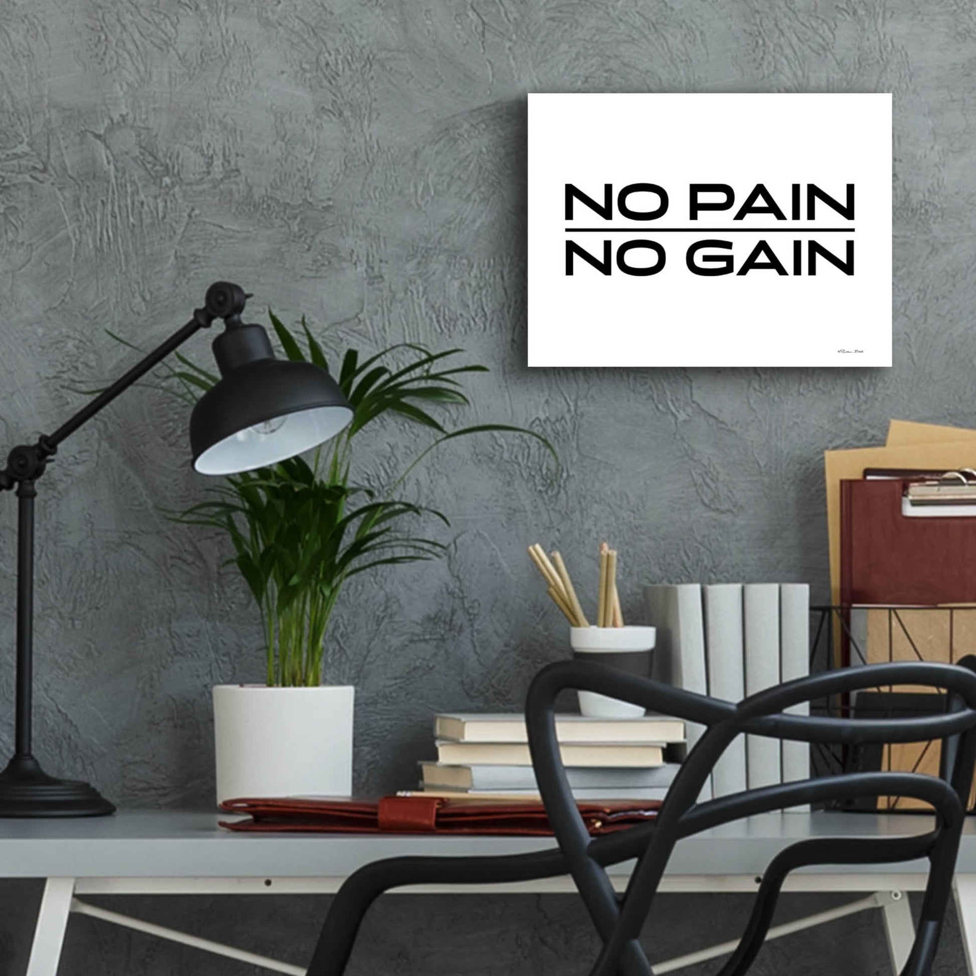 Epic Art 'No Pain, No Gain' by Susan Ball, Acrylic Glass Wall Art,16x12