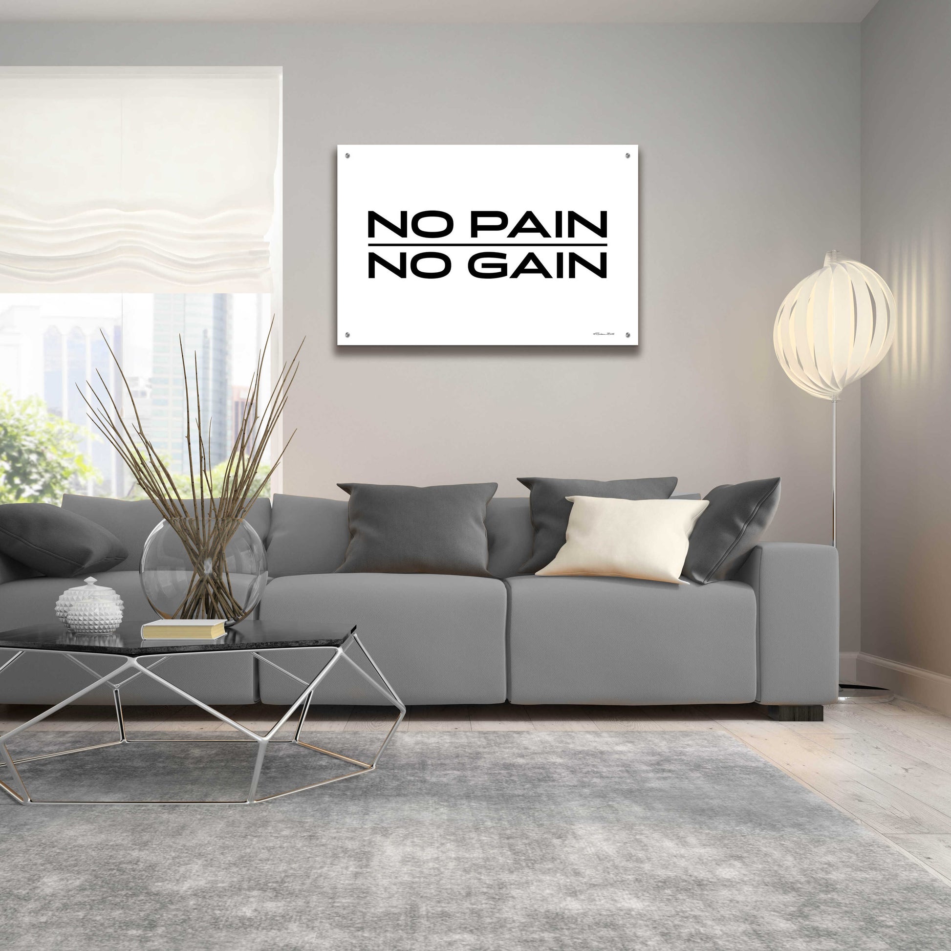 Epic Art 'No Pain, No Gain' by Susan Ball, Acrylic Glass Wall Art,36x24