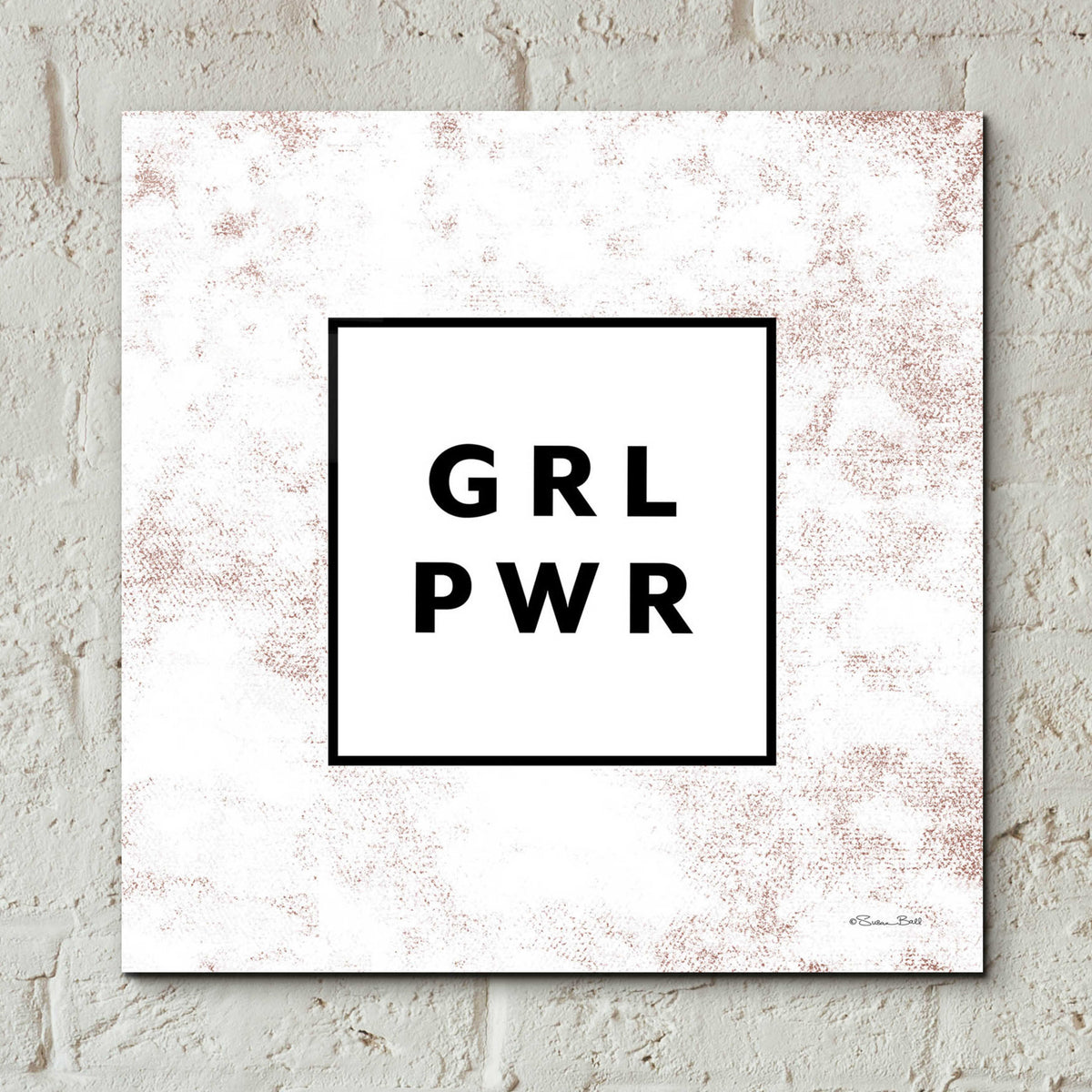 Epic Art 'GRL PWR' by Susan Ball, Acrylic Glass Wall Art,12x12