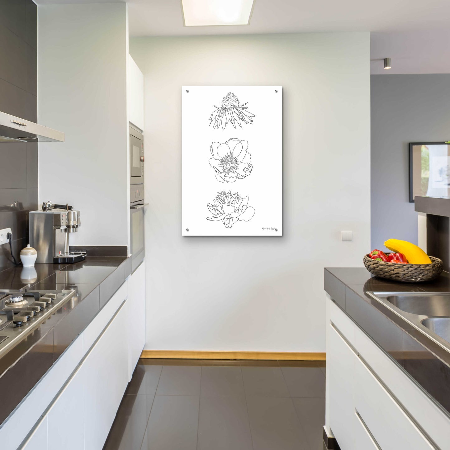 Epic Art 'Hand Drawn Flowers' by Seven Trees Design, Acrylic Glass Wall Art,24x36