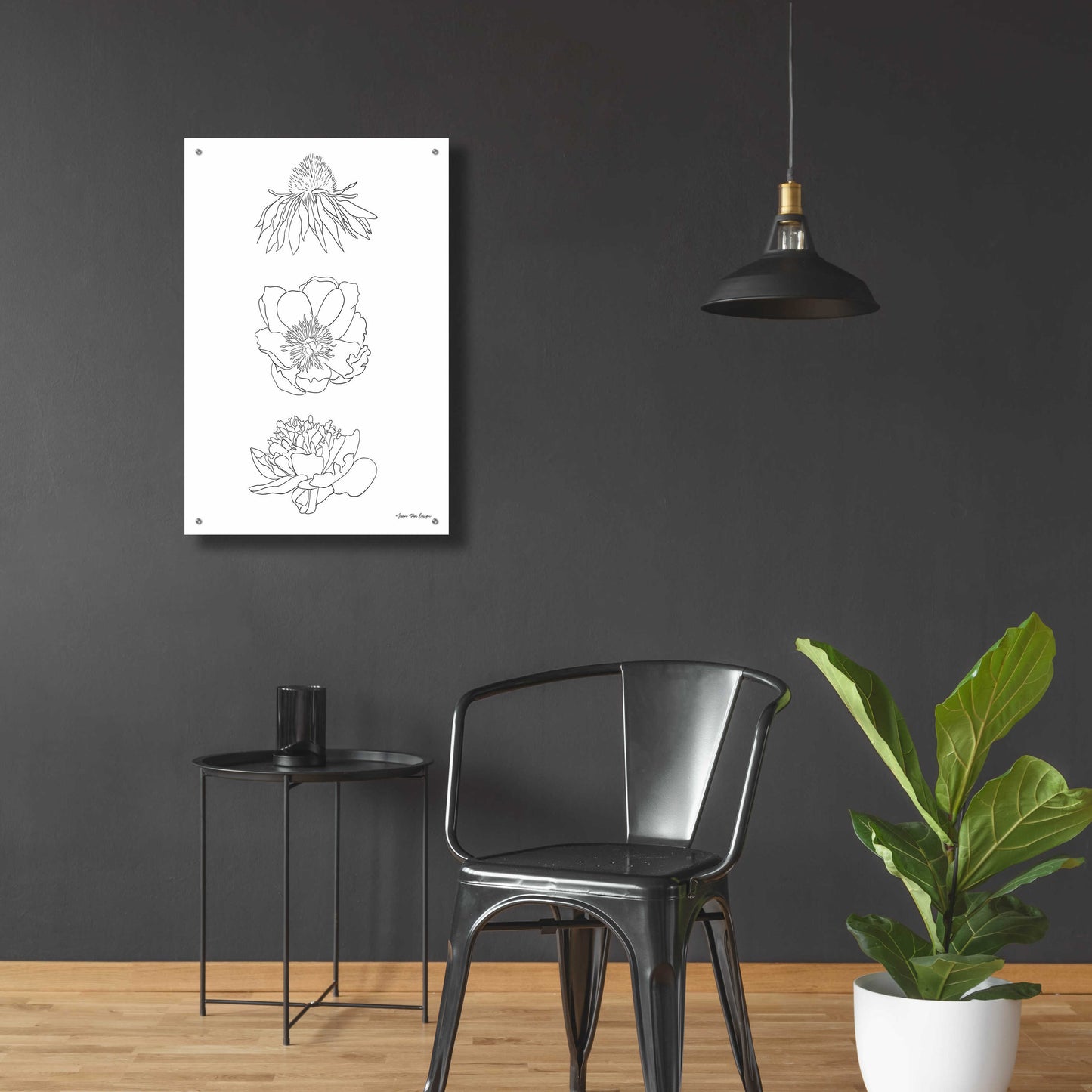 Epic Art 'Hand Drawn Flowers' by Seven Trees Design, Acrylic Glass Wall Art,24x36