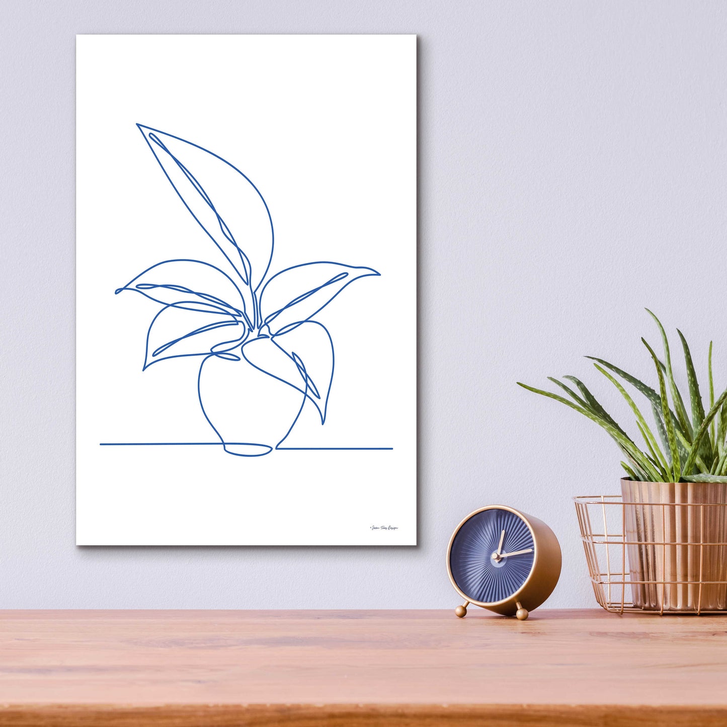 Epic Art 'One Line Plant I' by Seven Trees Design, Acrylic Glass Wall Art,12x16