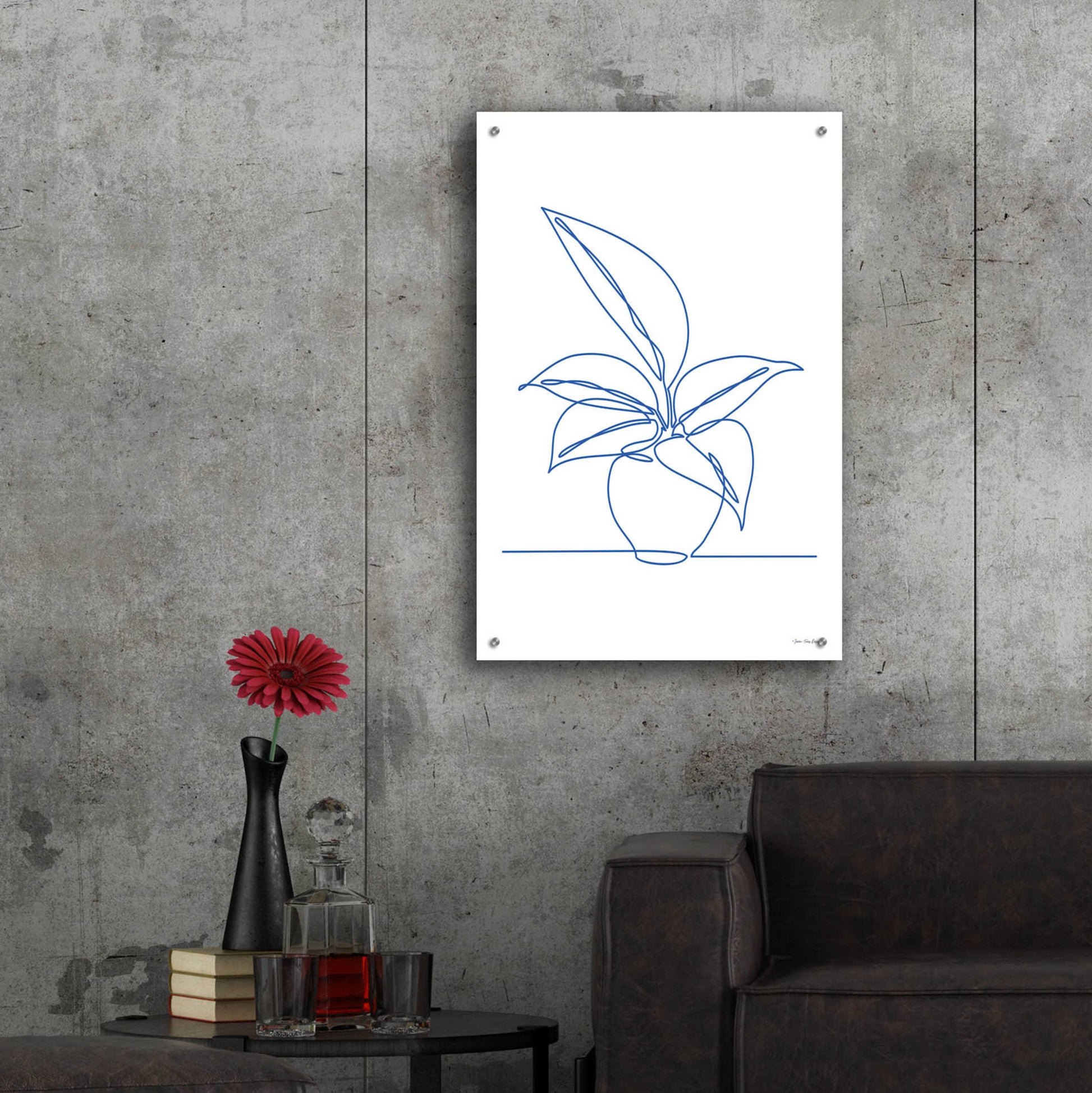 Epic Art 'One Line Plant I' by Seven Trees Design, Acrylic Glass Wall Art,24x36