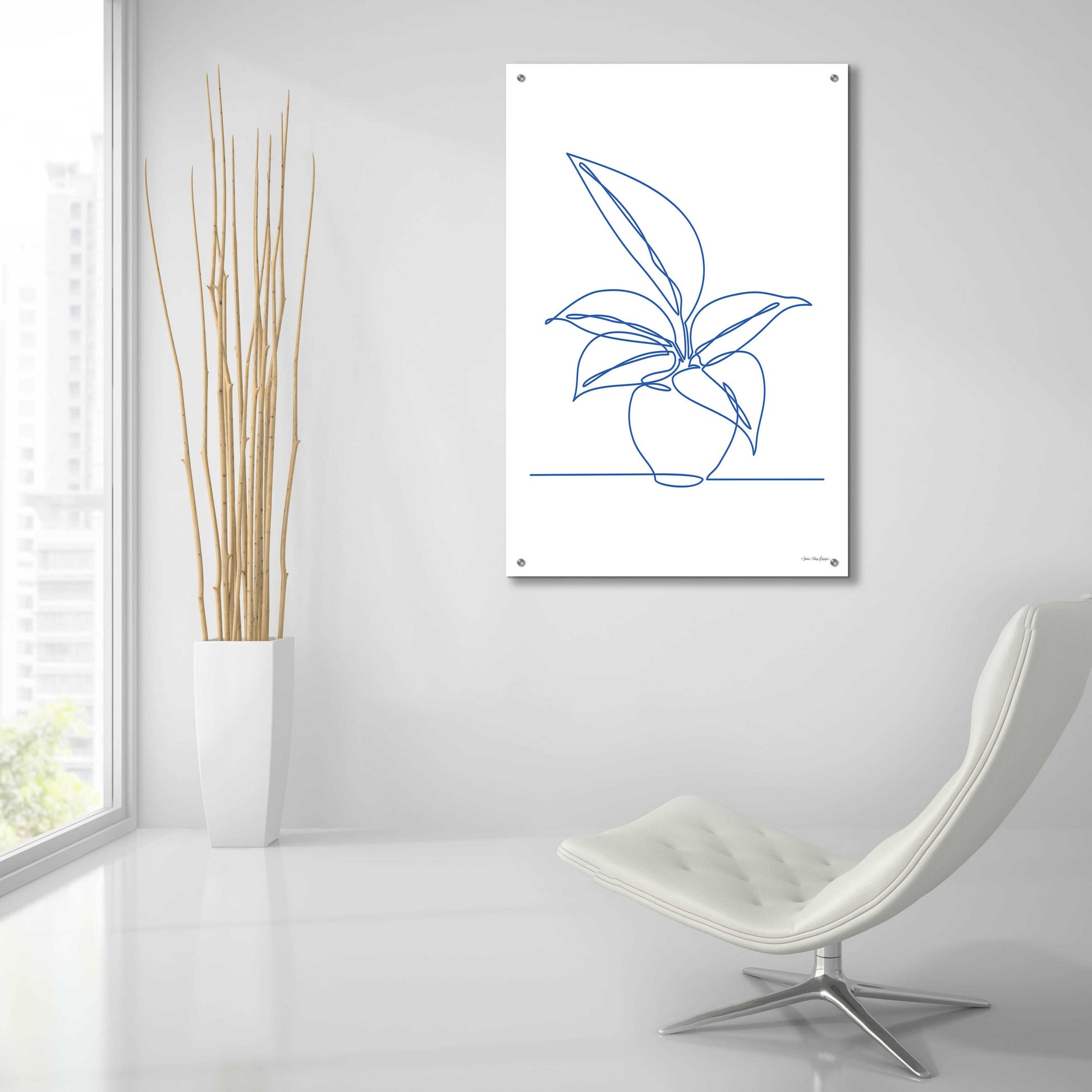 Epic Art 'One Line Plant I' by Seven Trees Design, Acrylic Glass Wall Art,24x36