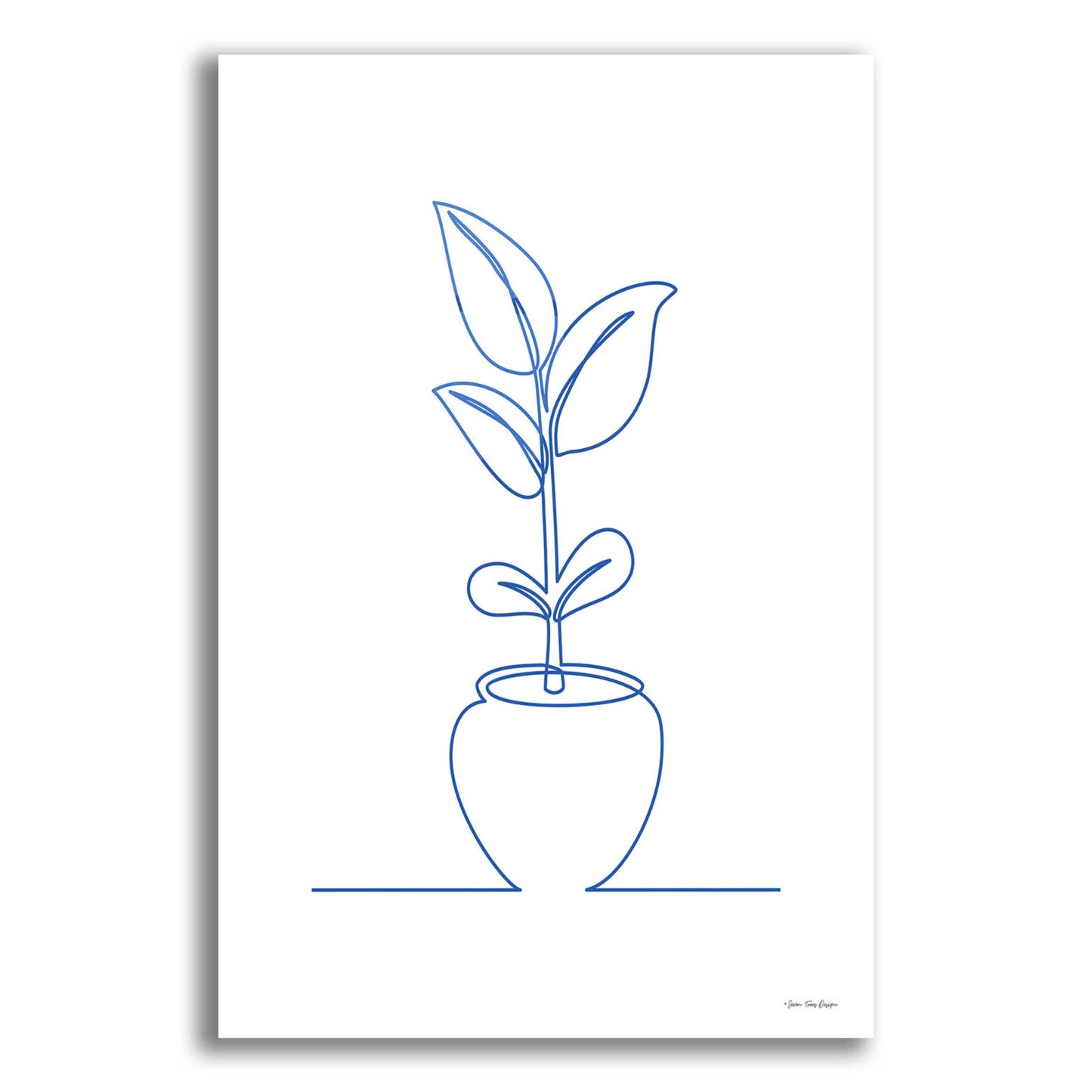 Epic Art 'One Line Plant II' by Seven Trees Design, Acrylic Glass Wall Art,12x16